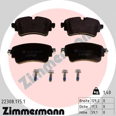 Zimmermann 22308.175.1 - Brake Pad Set, disc brake onlydrive.pro