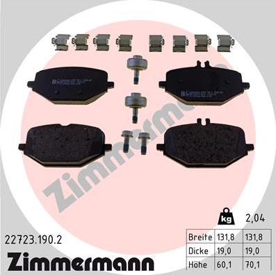 Zimmermann 22723.190.2 - Bremžu uzliku kompl., Disku bremzes onlydrive.pro