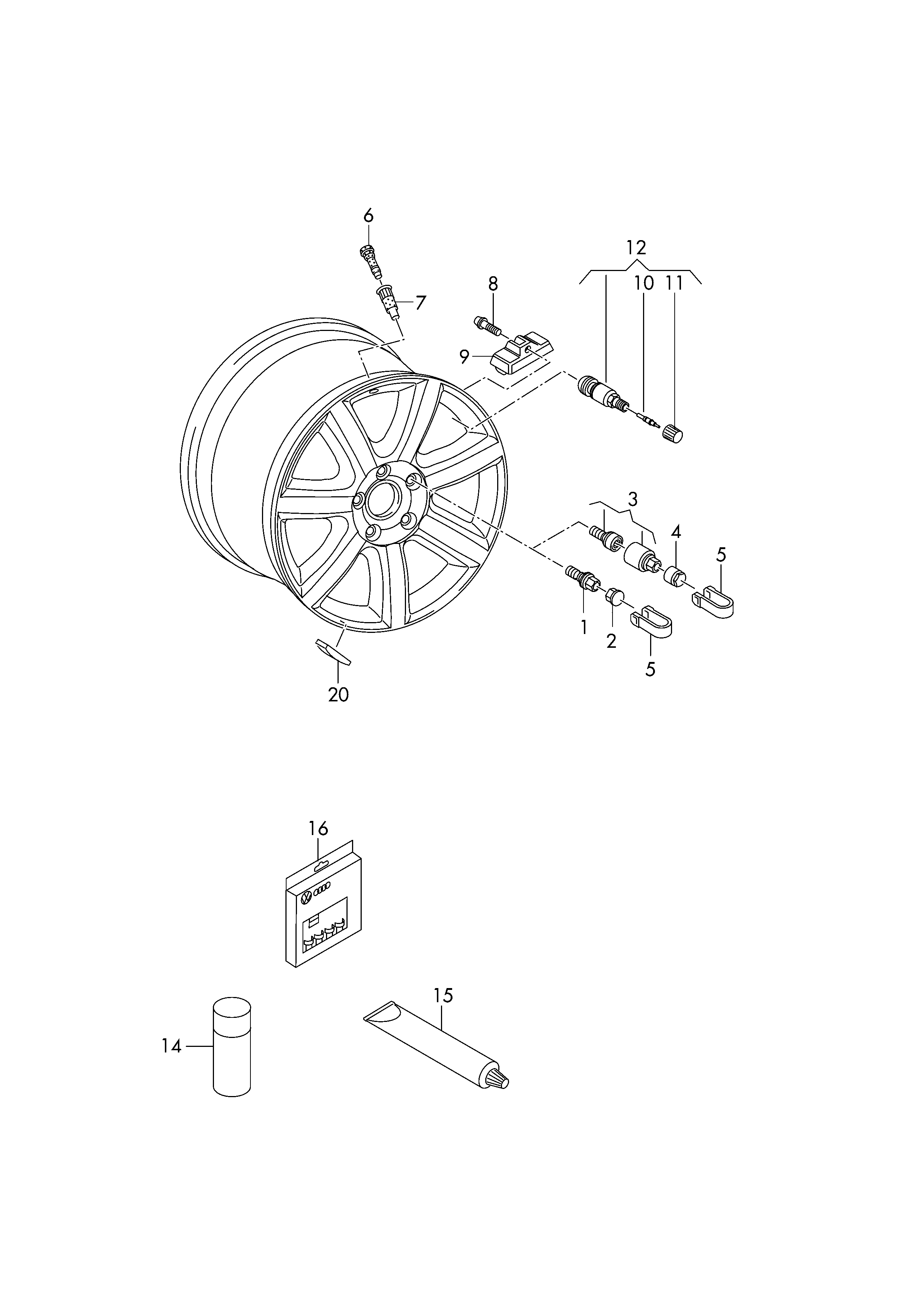 VAG 8R0 601 295 - Stud, wheel hub onlydrive.pro