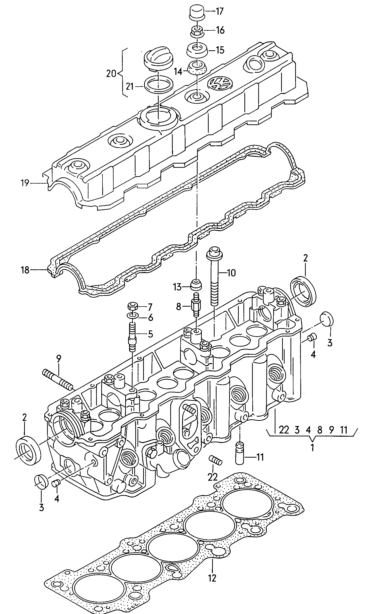 VW 074 103 483 B - Gasket, cylinder head cover onlydrive.pro