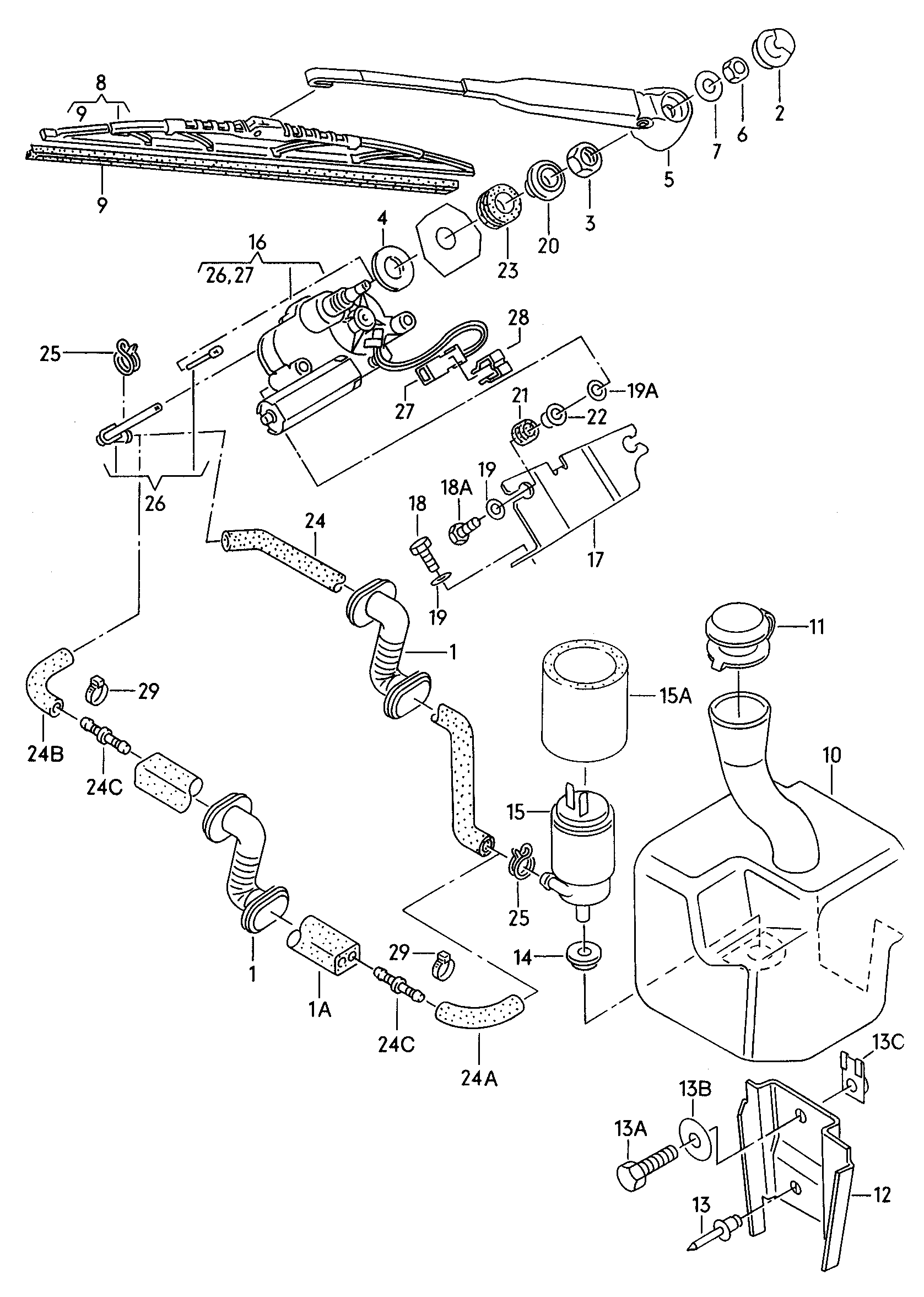 Seat 431 955 651 - Wiper and washer system for rear window: 1 pcs. onlydrive.pro