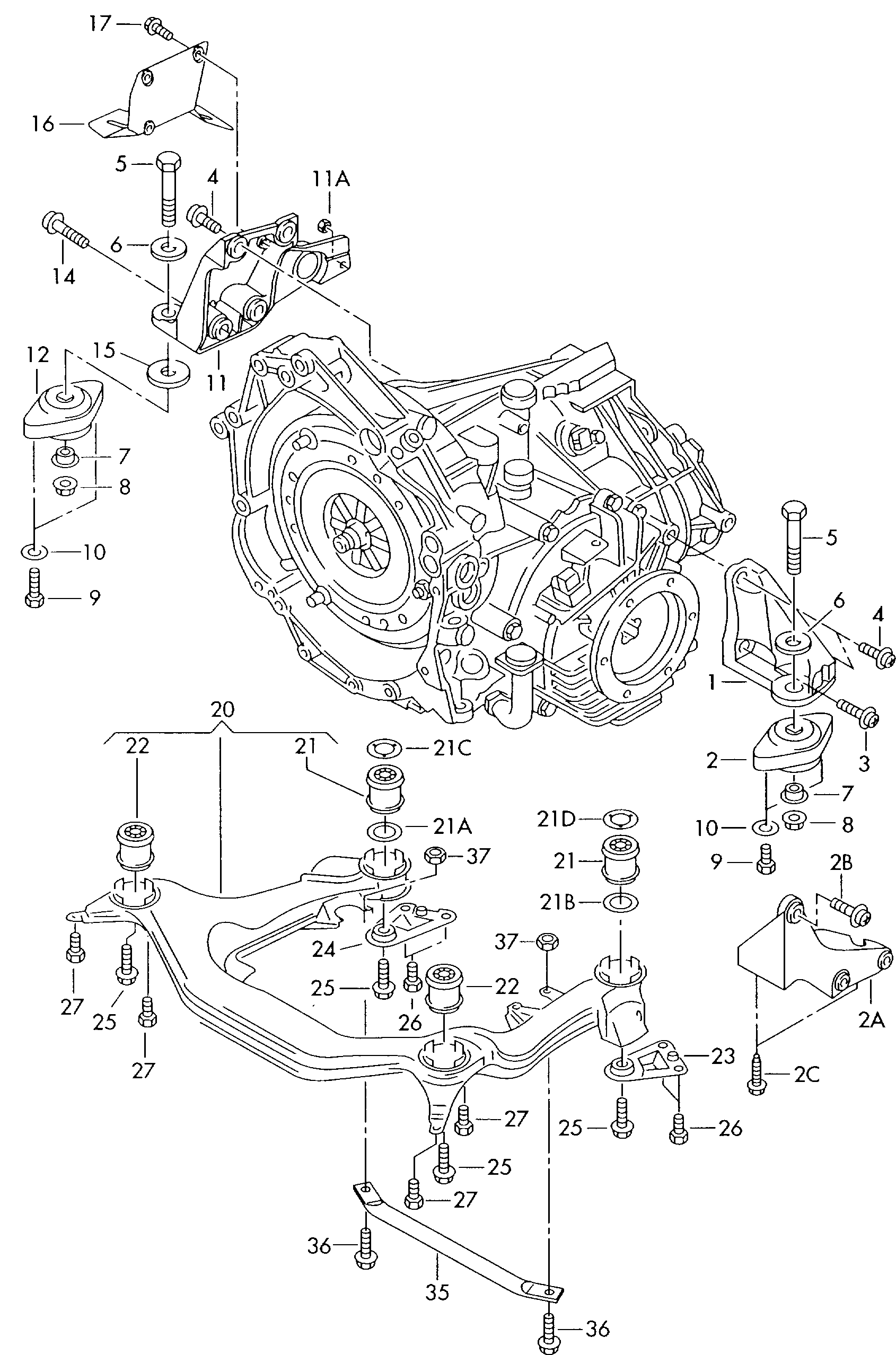 VW 8D0 399 151 J - Piekare, Pārnesumkārba onlydrive.pro