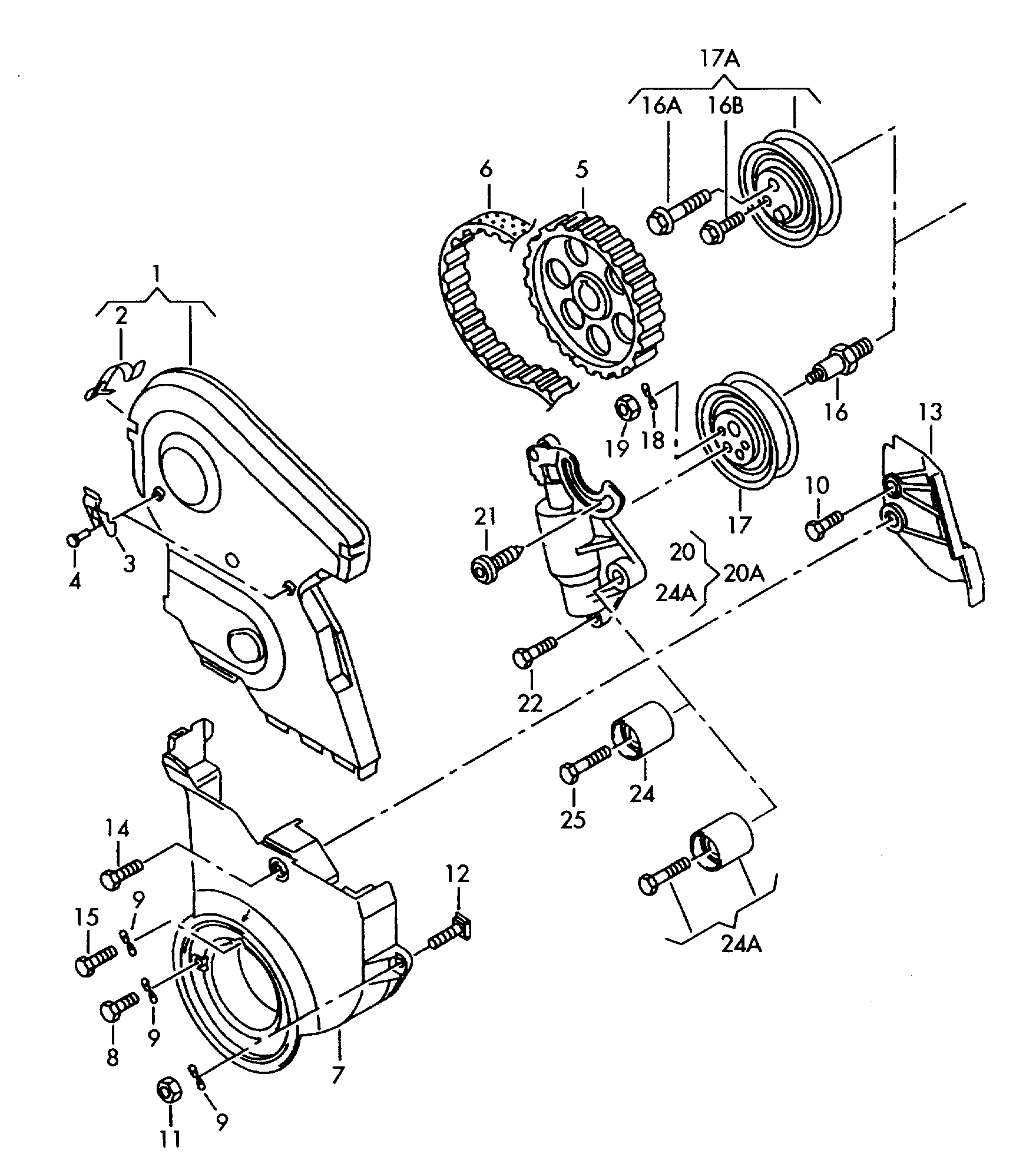 VW 058 109 243 E - Įtempiklio skriemulys, paskirstymo diržas onlydrive.pro