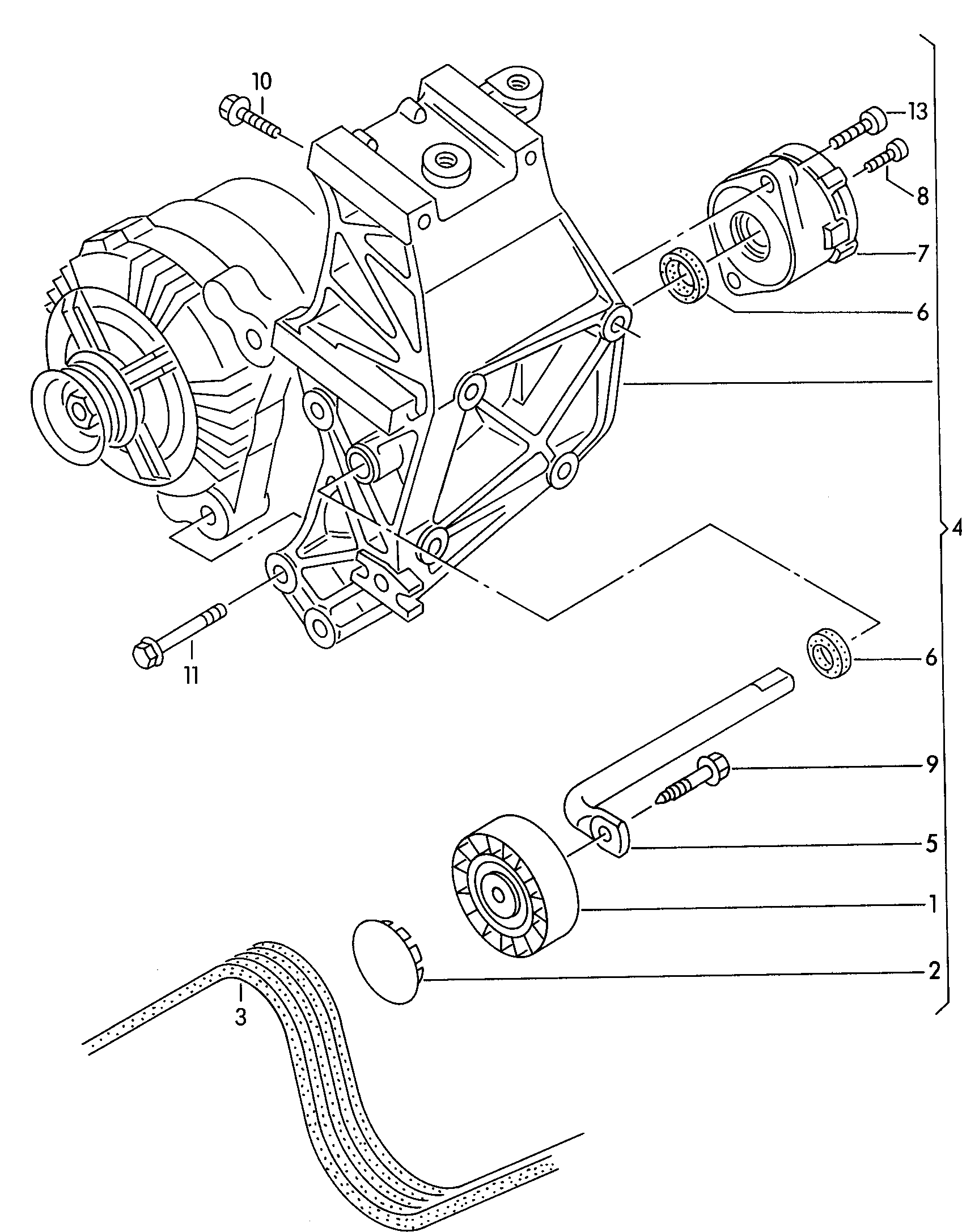 Skoda 028 903 137 AK - Connecting and mounting parts for alternator: 1 pcs. onlydrive.pro