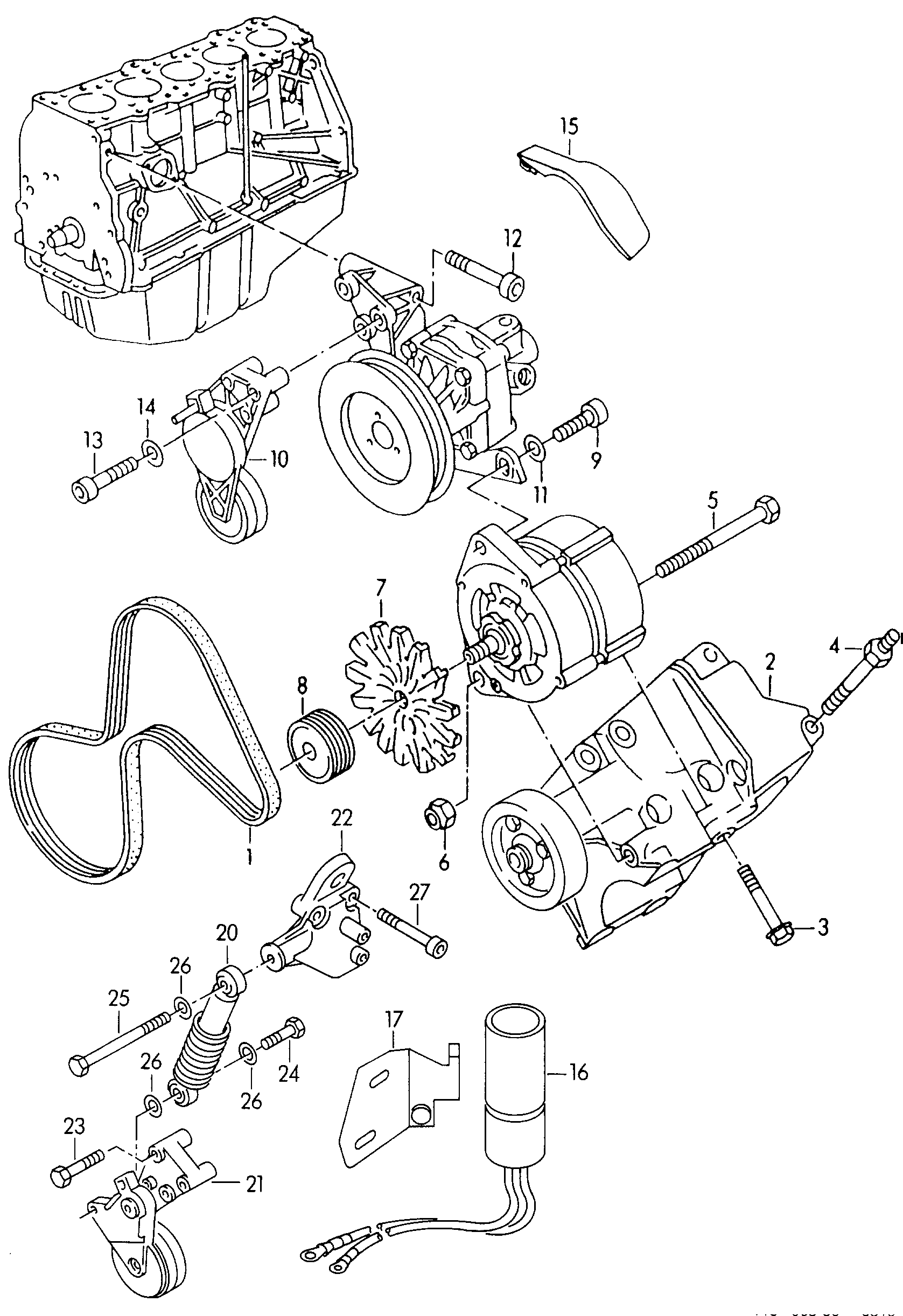 VAG 046903137M - Connecting and mounting parts for alternator: 1 pcs. onlydrive.pro