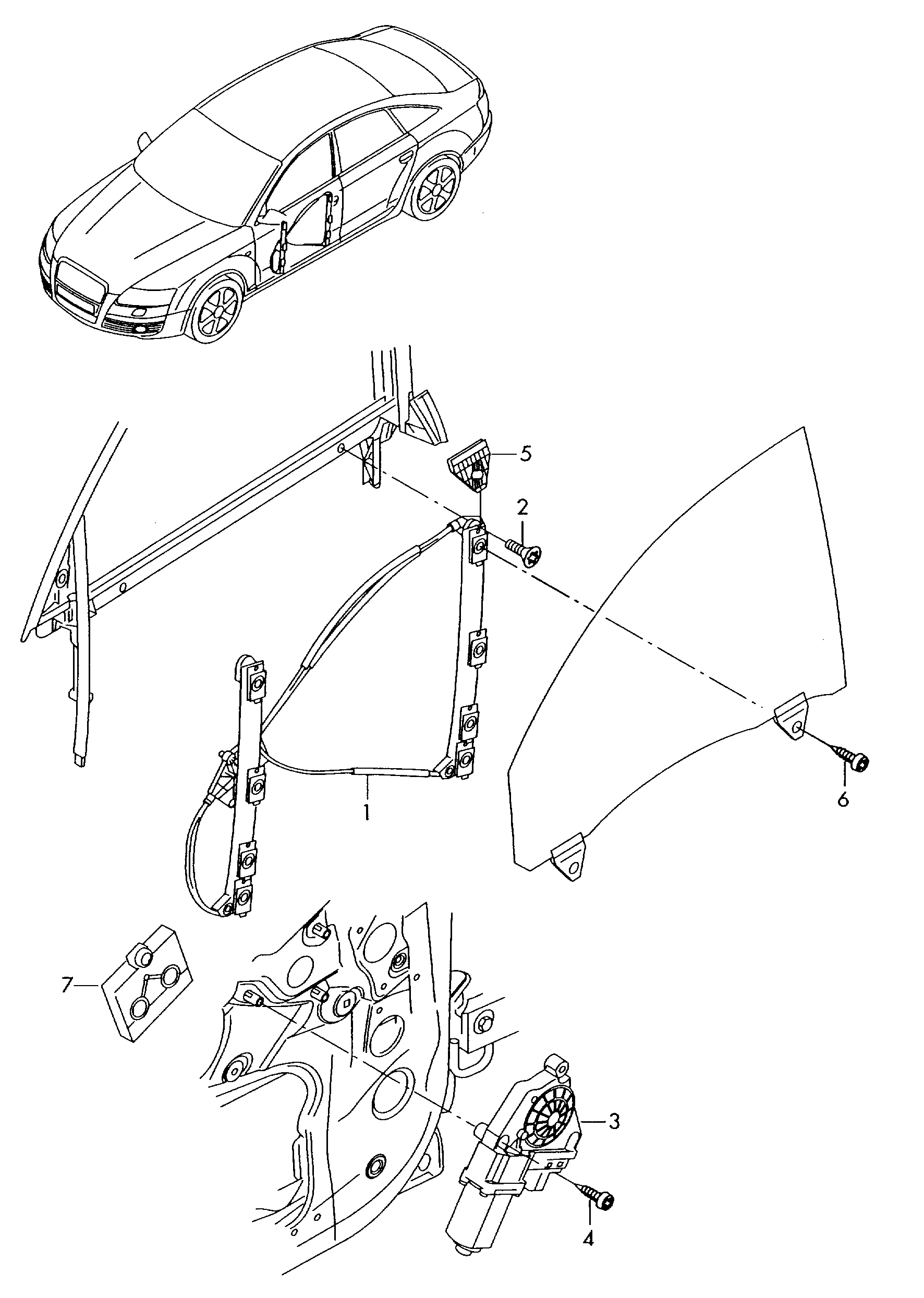 VAG 4F0 837 461D - Window Regulator onlydrive.pro