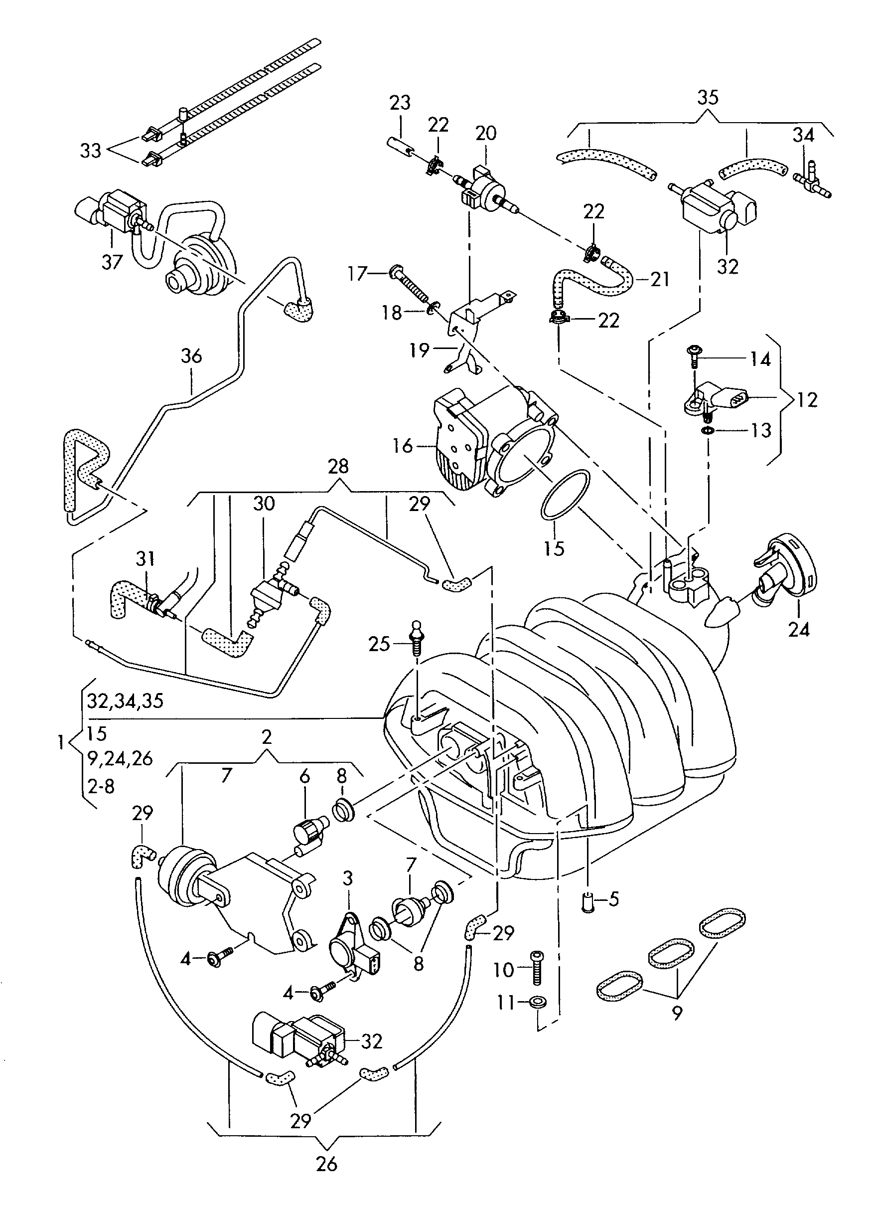 Skoda 03C 907 386 B - Sensor, suction pipe reverse flap onlydrive.pro