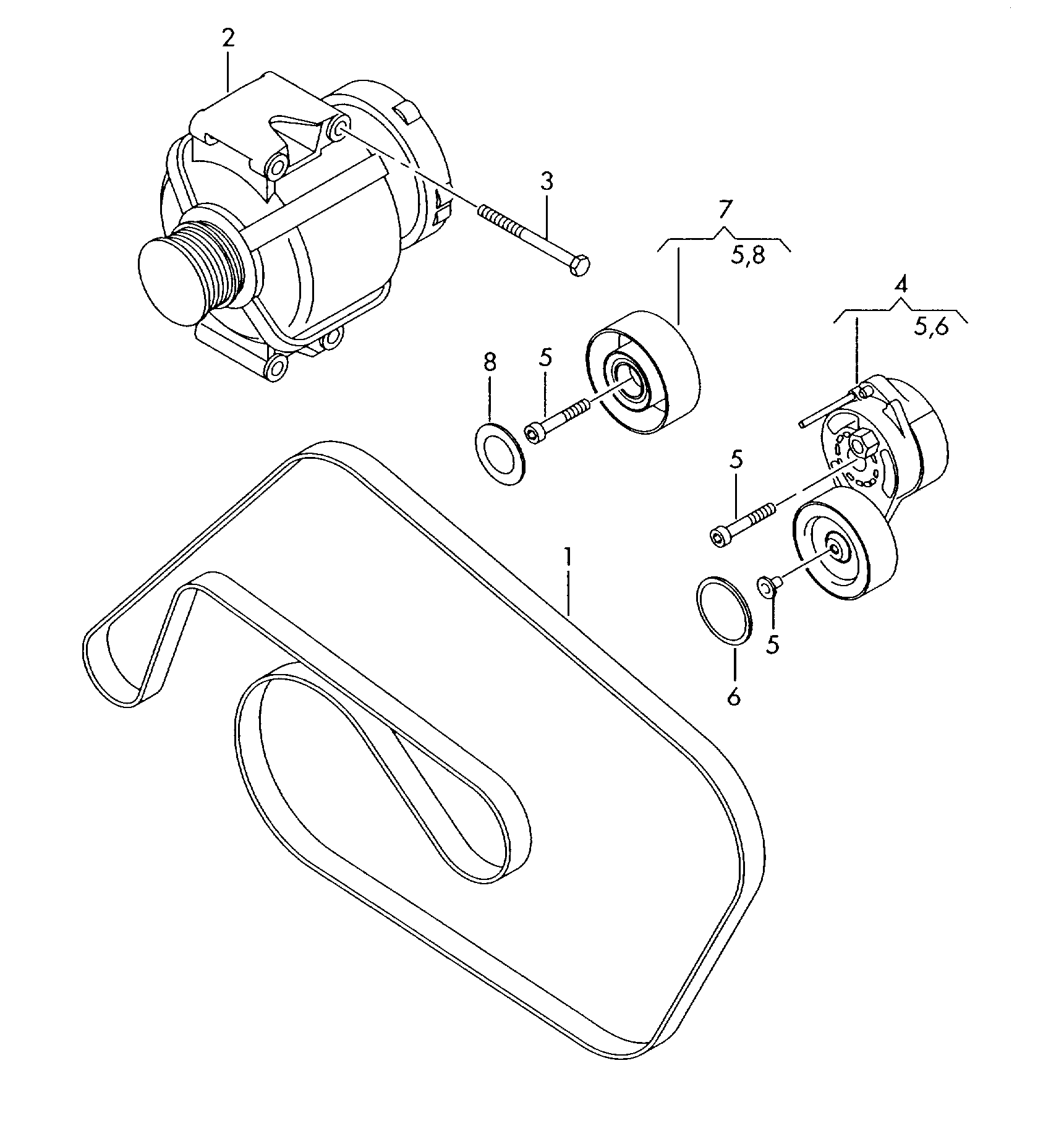 VW 06E 903 137 J - Connecting and mounting parts for alternator: 1 pcs. onlydrive.pro