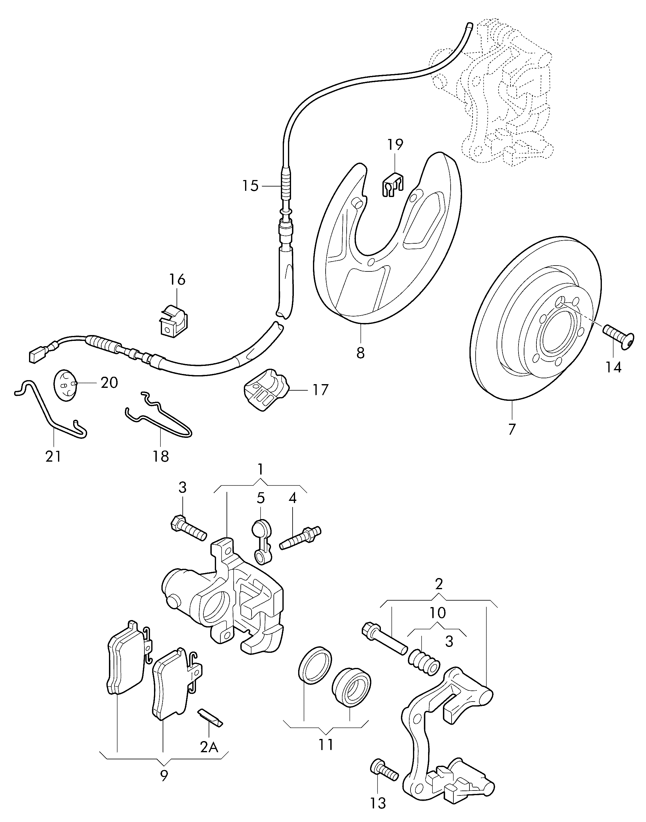 Skoda 8E0698470 - Virzītājčaulu komplekts, Bremžu suports onlydrive.pro