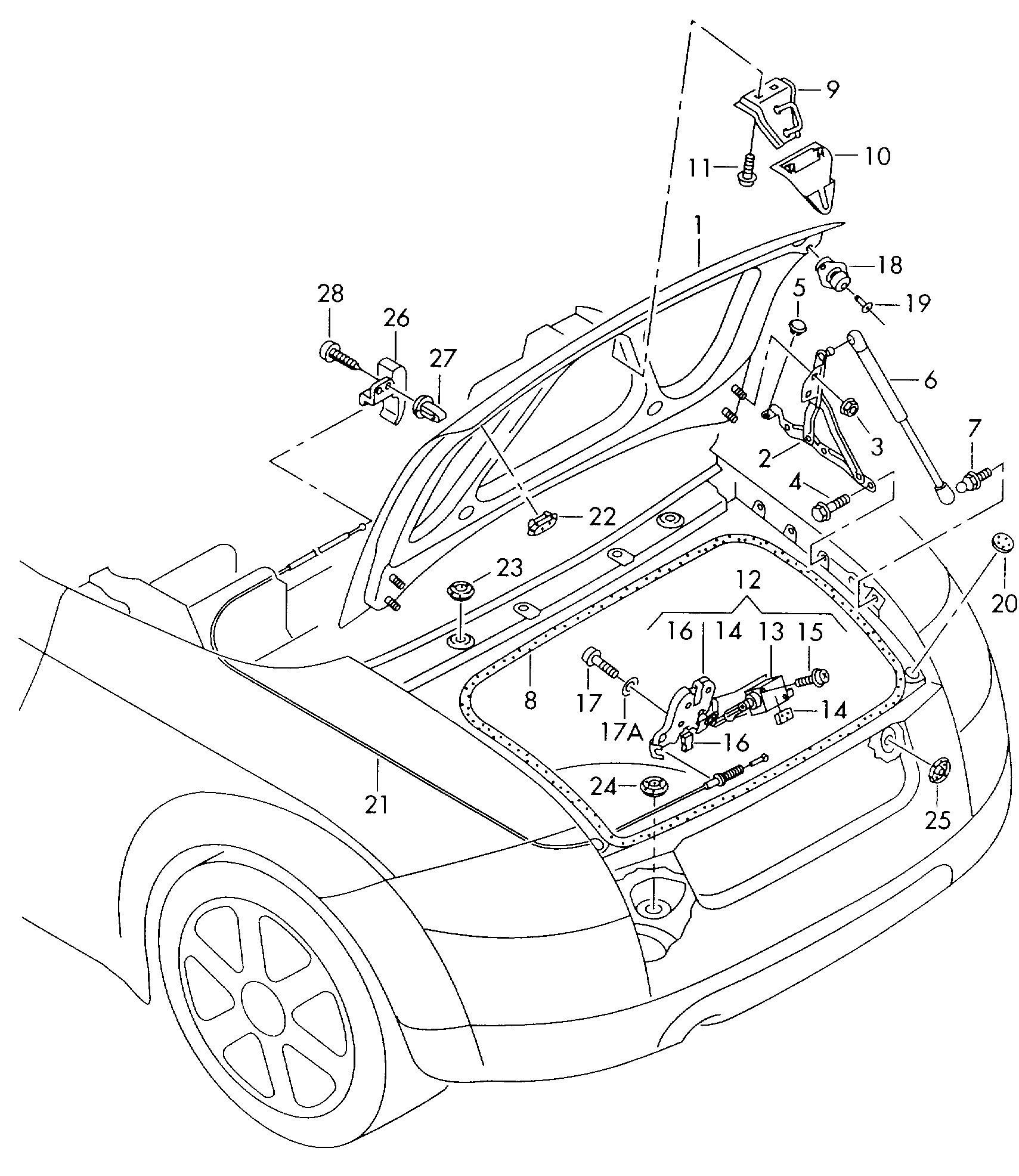 VW 8N7827552A - Gas Spring, boot, cargo area onlydrive.pro