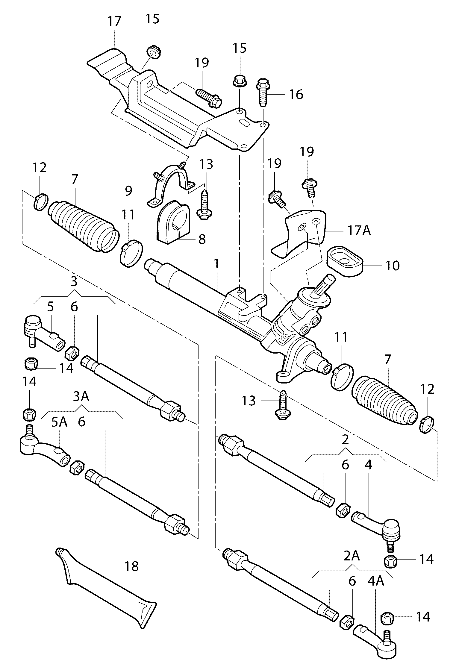 VAG 8N0 422 804C - Stūres šķērsstiepnis onlydrive.pro