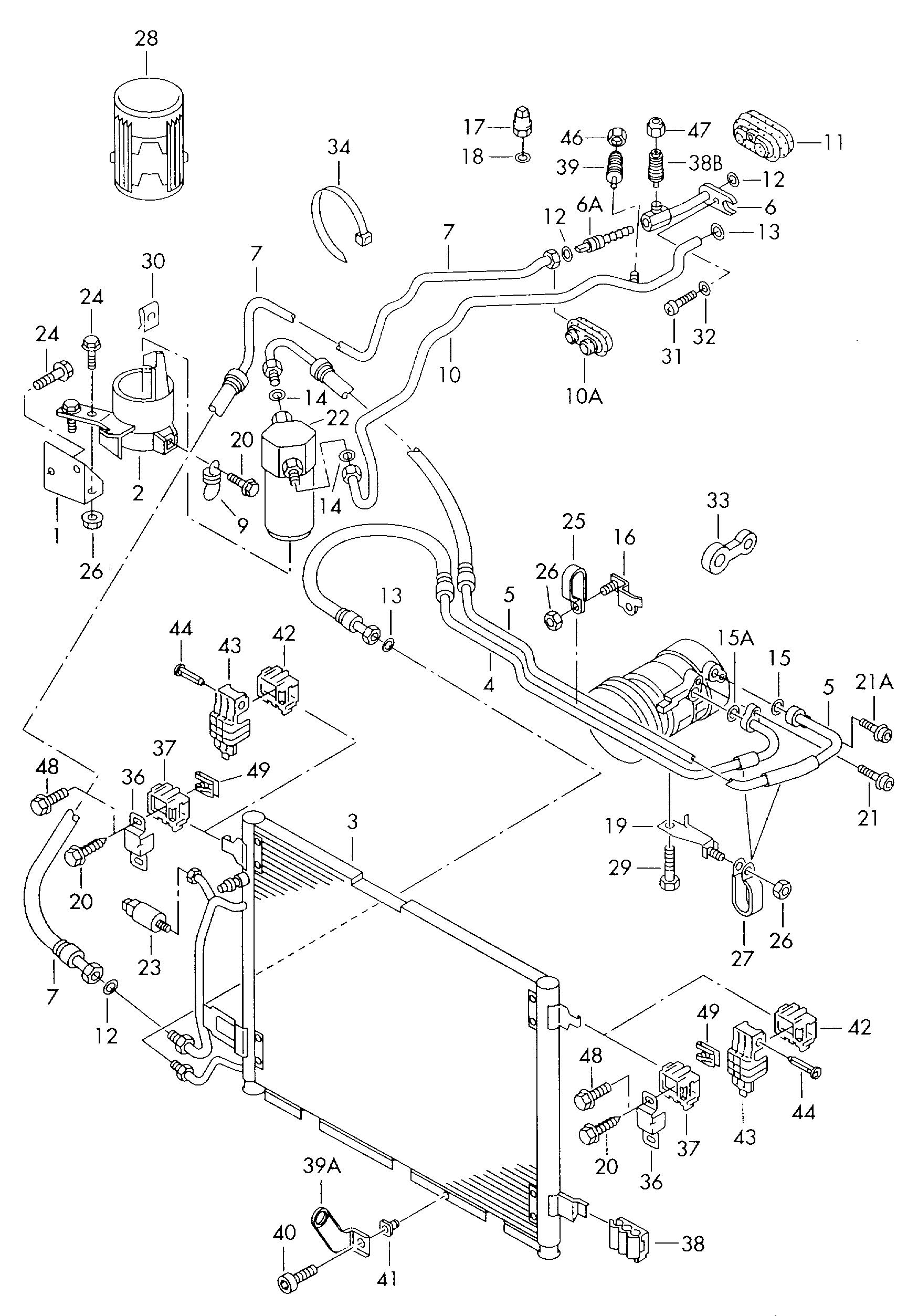 Seat 7H0820896 - A/c condenser fluid container with connecting parts: 1 pcs. onlydrive.pro