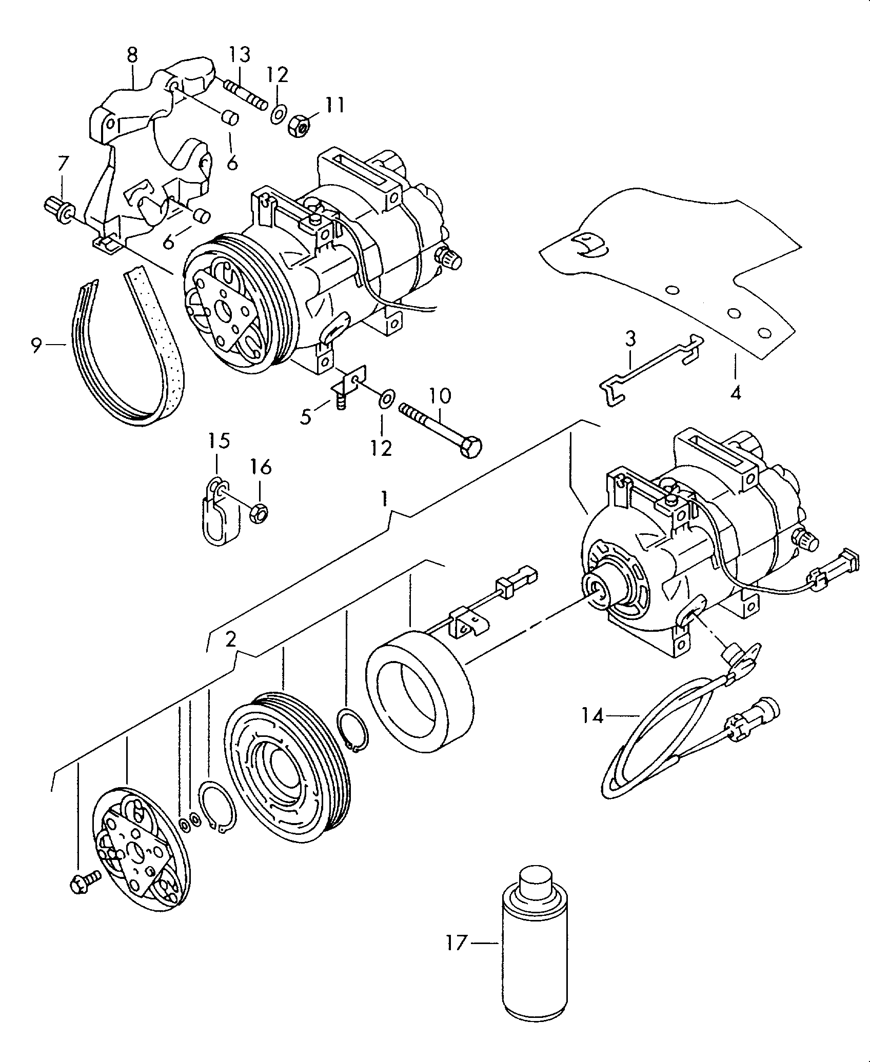 VW 4B0260805B - Compressor, air conditioning onlydrive.pro