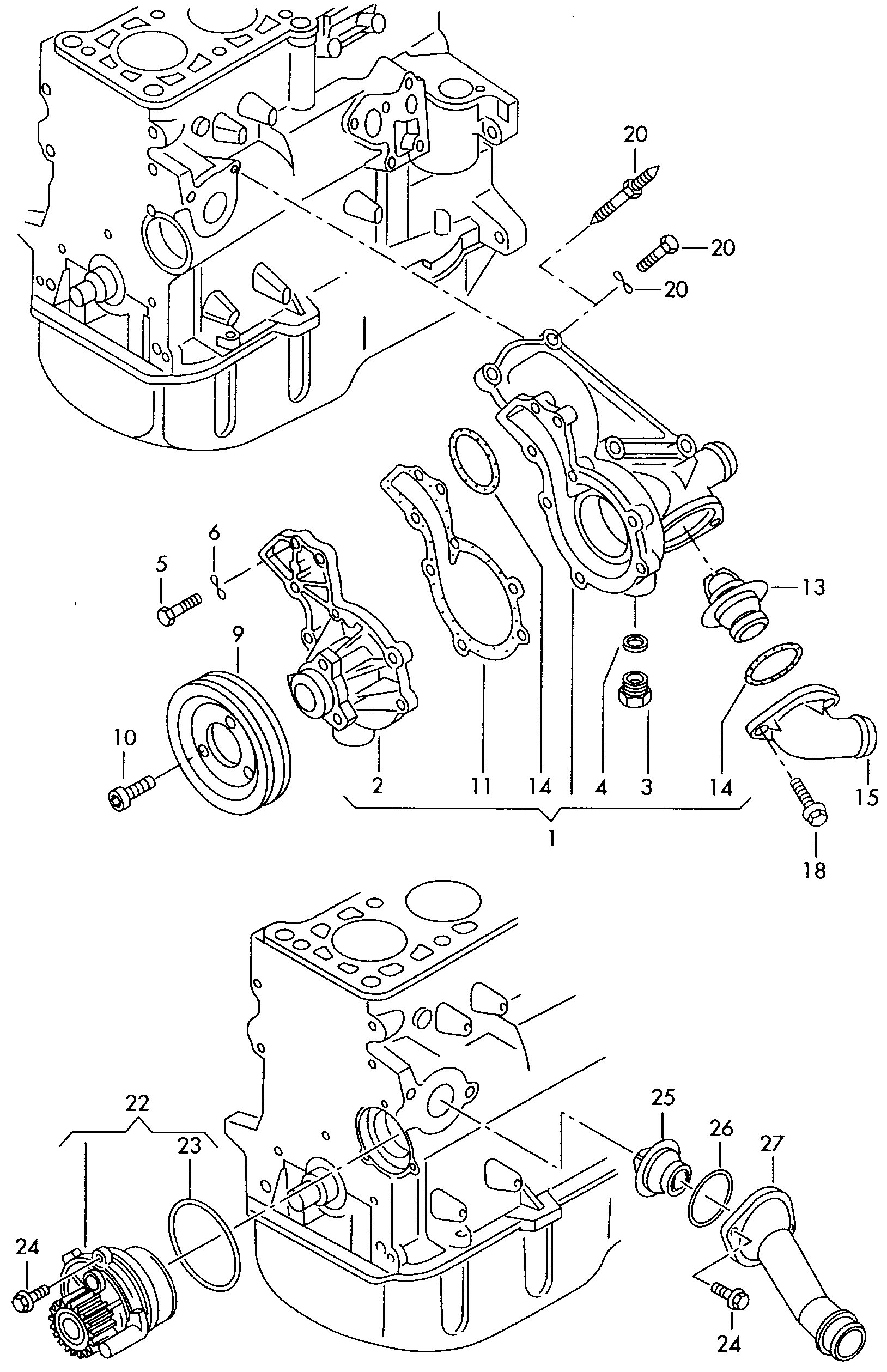 VW 050 121 113 C - Coolant thermostat / housing onlydrive.pro