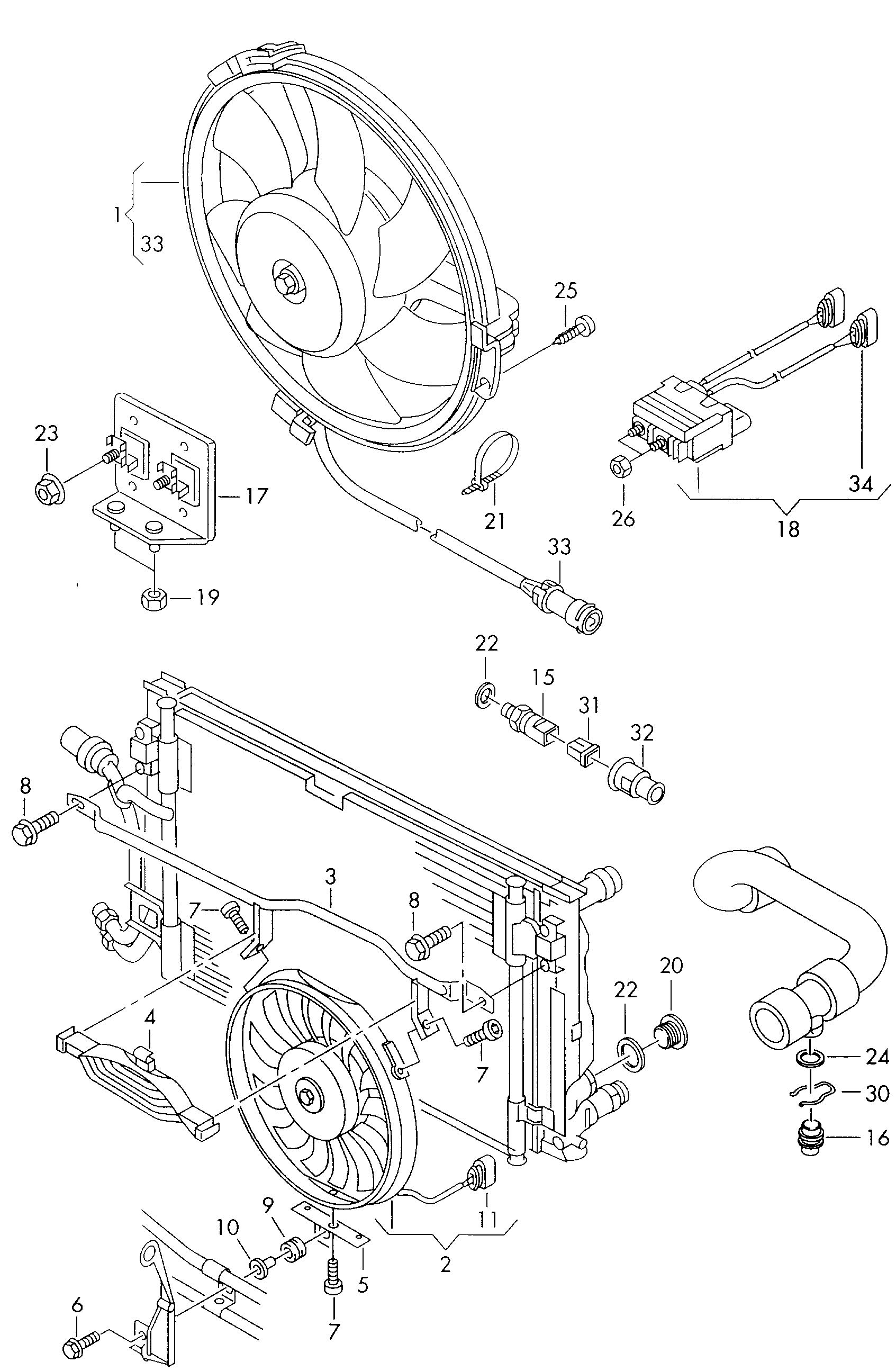 VW 8D0 959 455 B - Fan, radiator onlydrive.pro