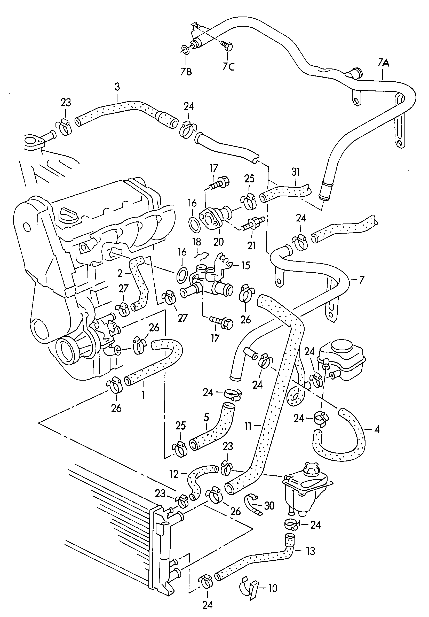 VAG 8A0121051A - Radiator Hose onlydrive.pro