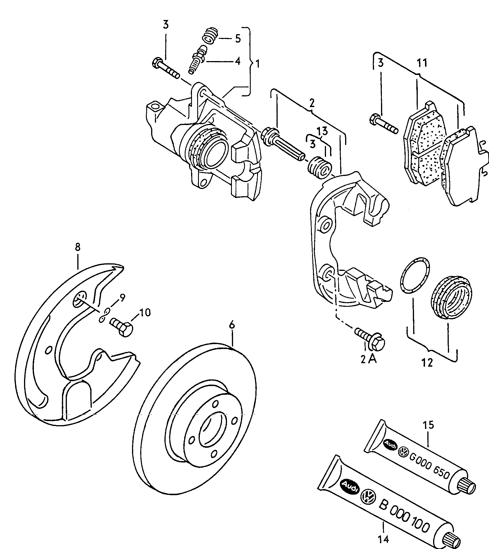 Skoda 357 615 124 AX - Floating caliper brake: 1 pcs. onlydrive.pro