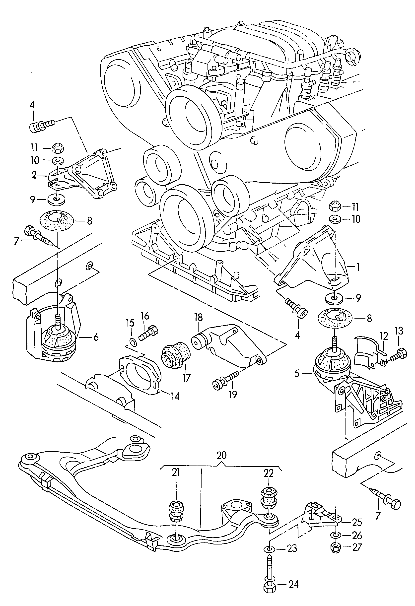 Seat 893 199 415 A - Holder, engine mounting onlydrive.pro