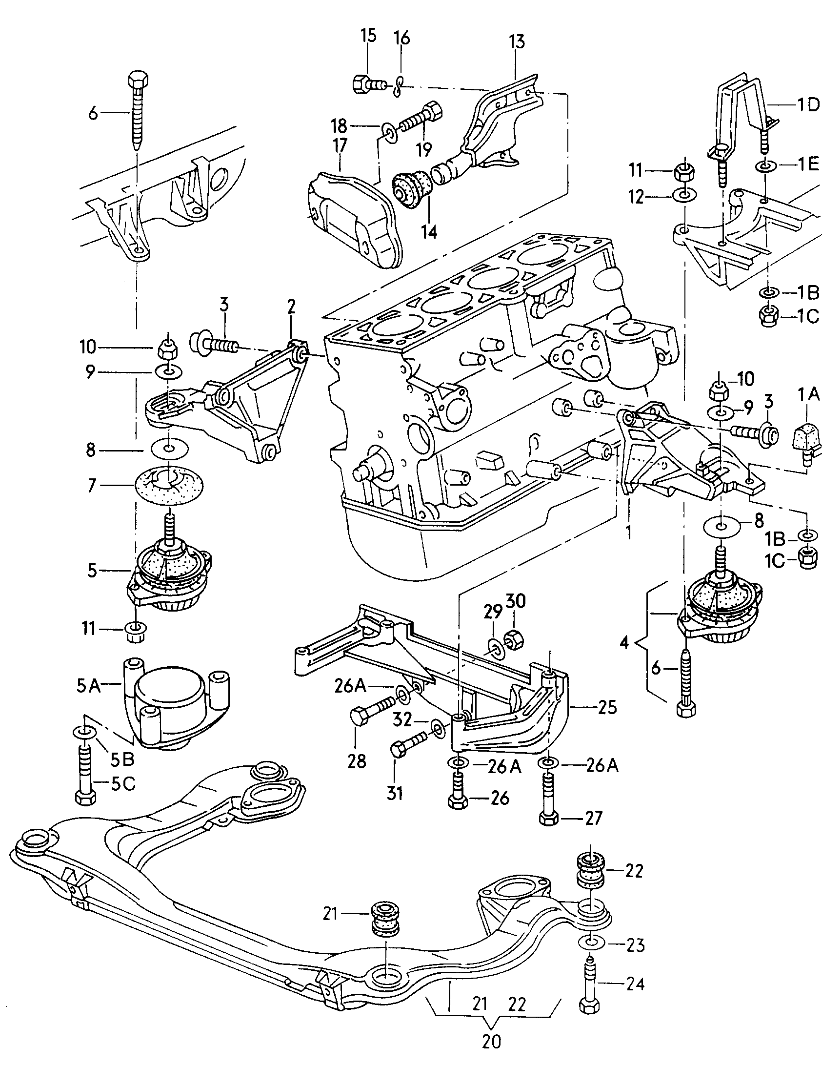 Seat 8A0 199 379 E - Piekare, Dzinējs onlydrive.pro