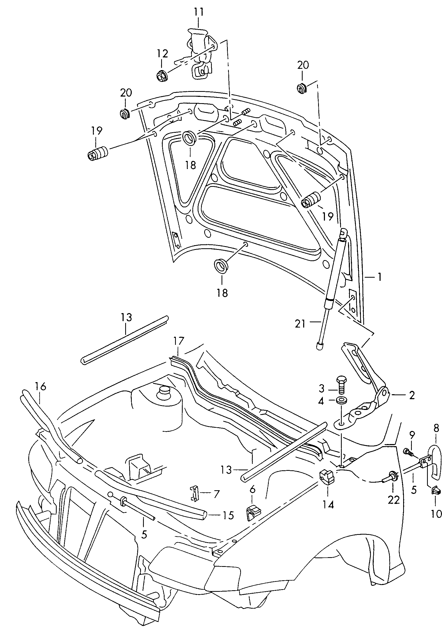 VW 8L0 823 359 - Gas Spring, bonnet onlydrive.pro