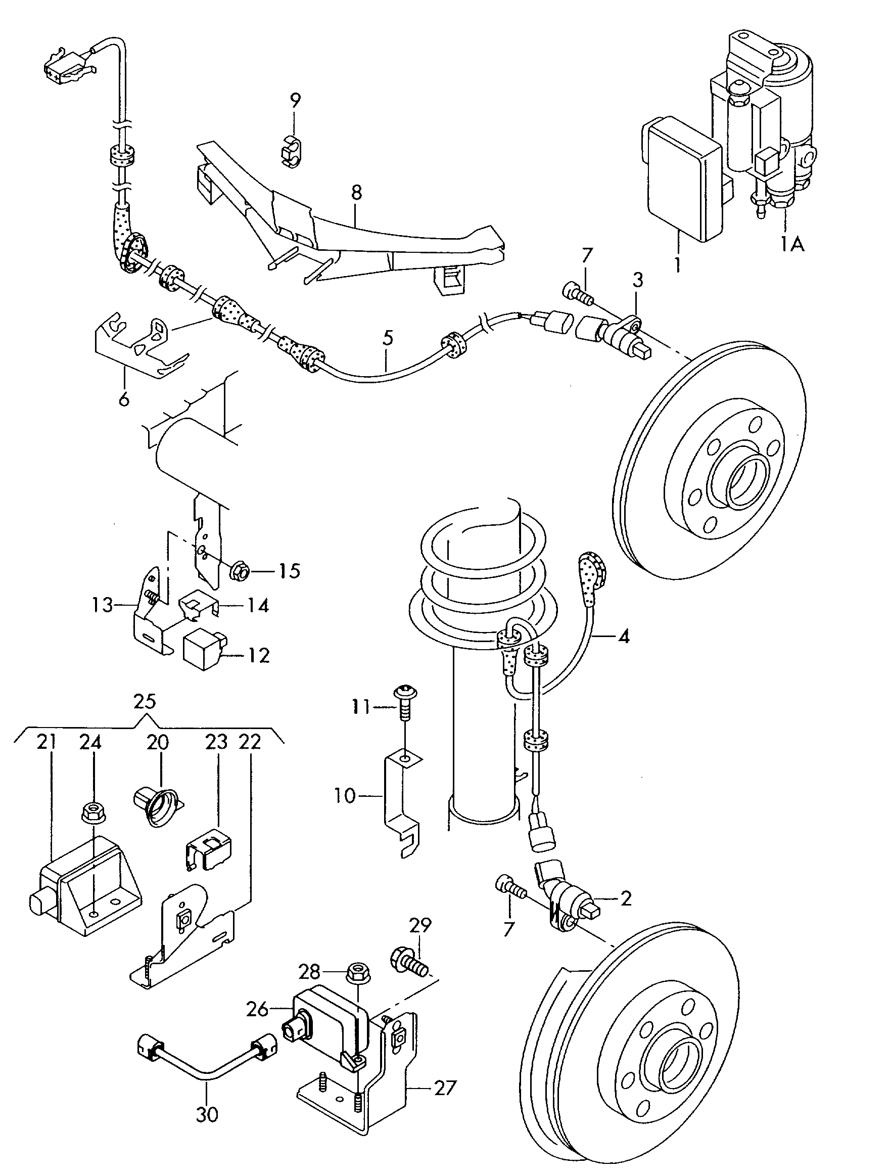 VW 1J0 927 807 B - Sensor, wheel speed onlydrive.pro