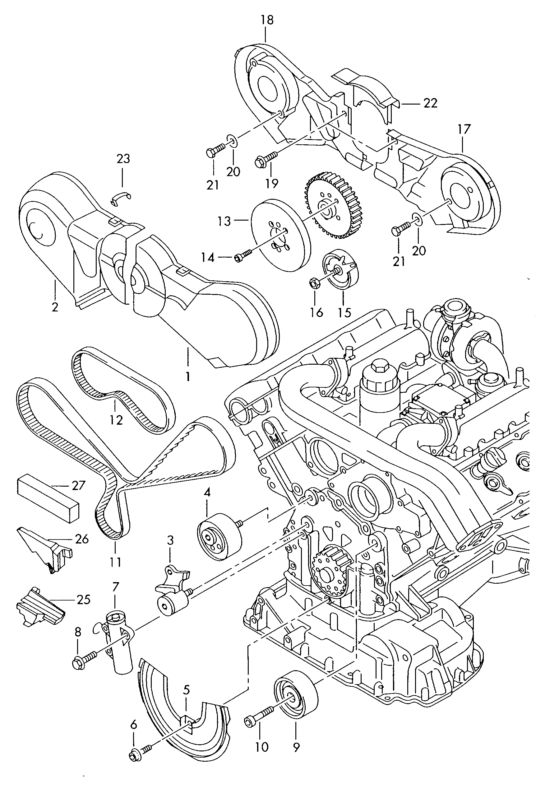 Skoda 059 109 244 - Deflection / Guide Pulley, timing belt onlydrive.pro