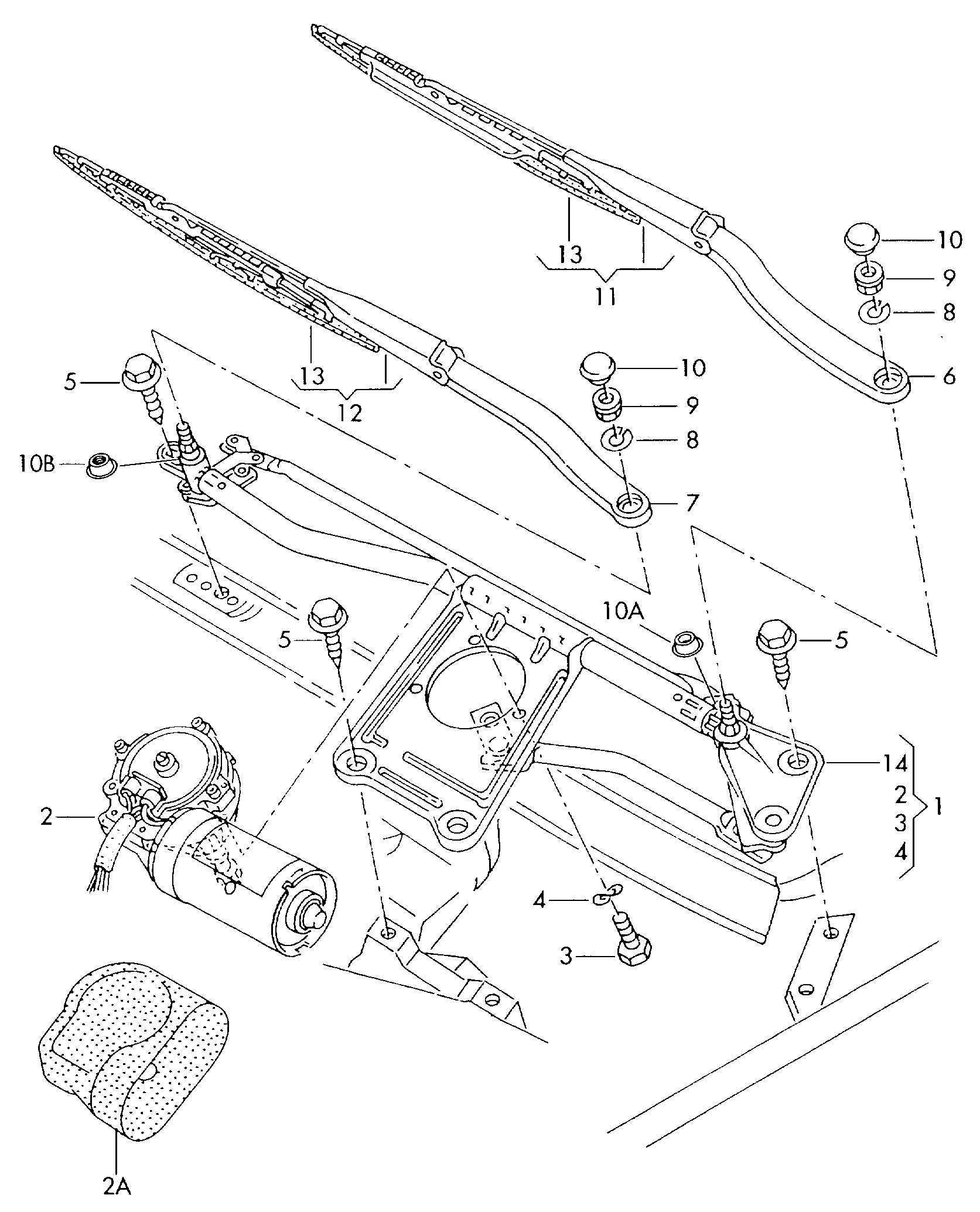 VW 4A0955425A - Stikla tīrītāja slotiņa onlydrive.pro