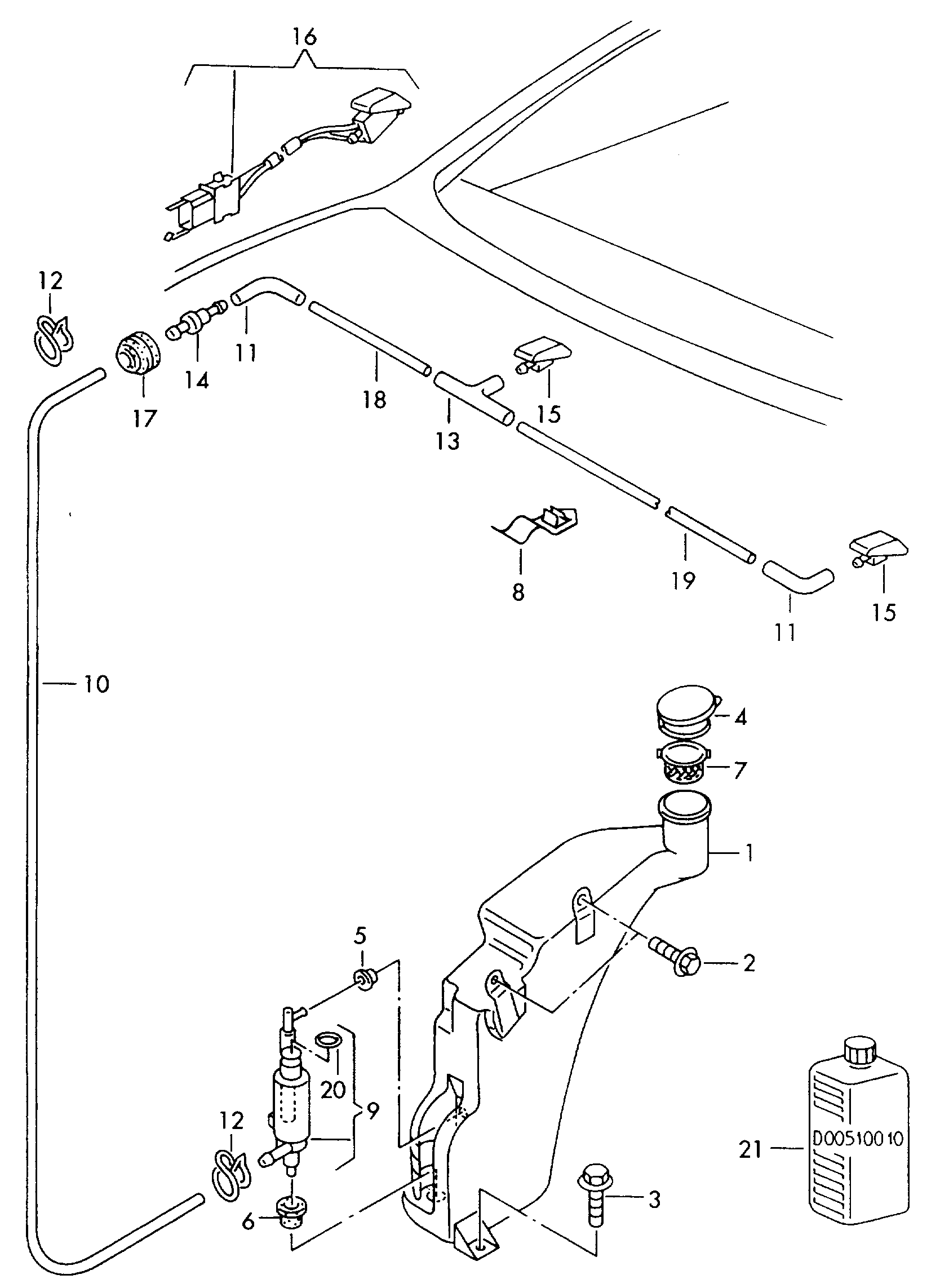 VAG 4A0955651B - Ūdenssūknis, Stiklu tīrīšanas sistēma onlydrive.pro