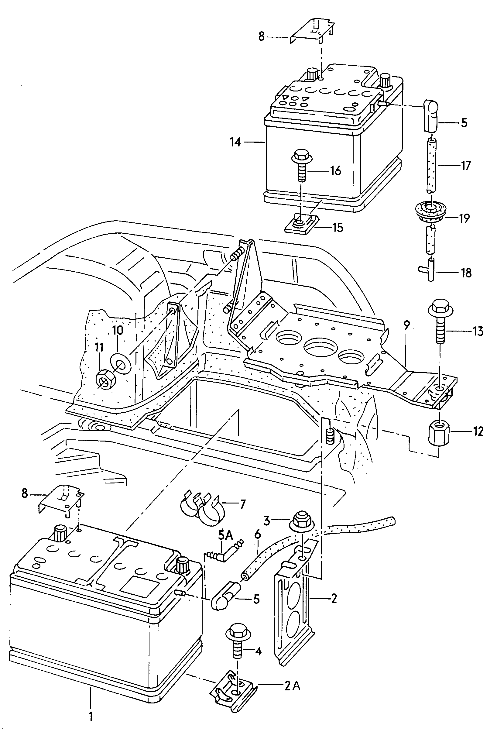 Seat 000 915 105 AB - Стартерная аккумуляторная батарея, АКБ onlydrive.pro