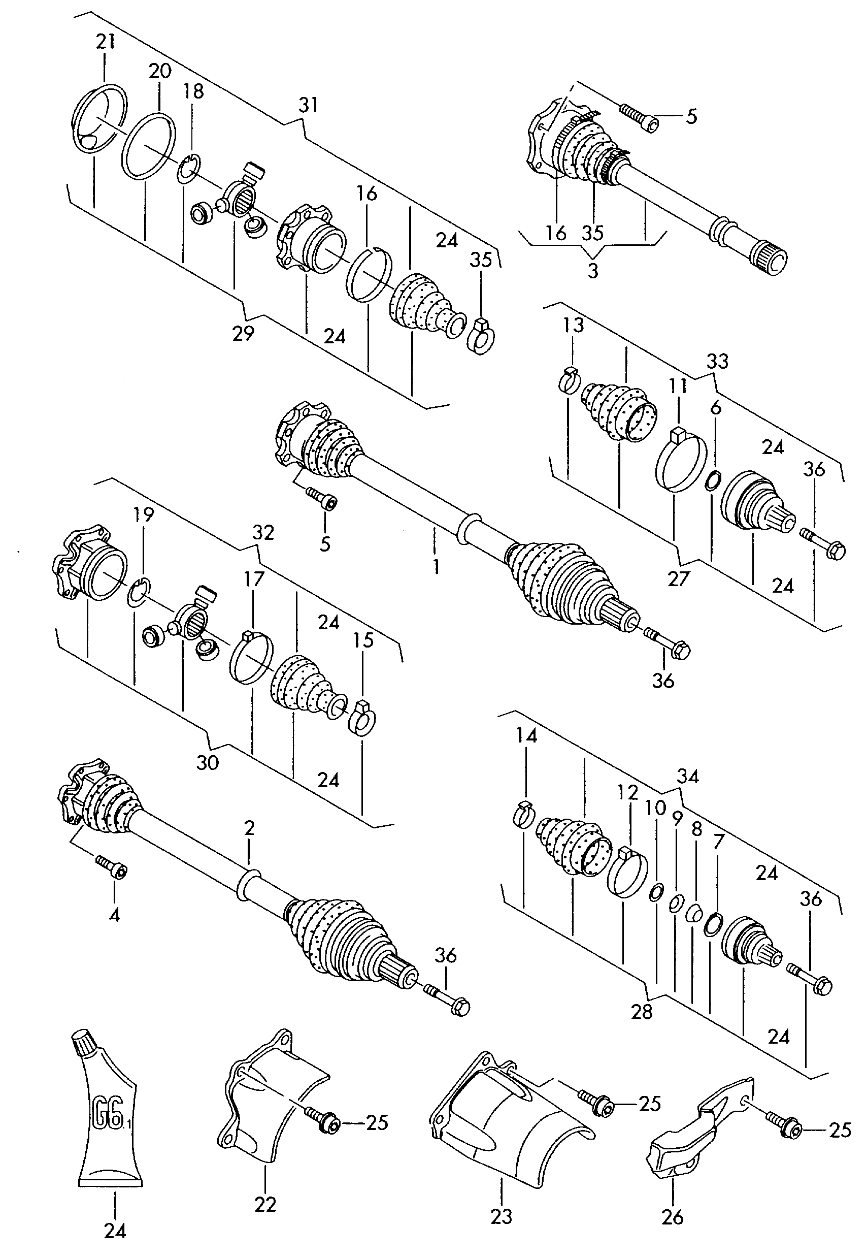 VAG 4D0 498 099 - Šarnīru komplekts, Piedziņas vārpsta onlydrive.pro