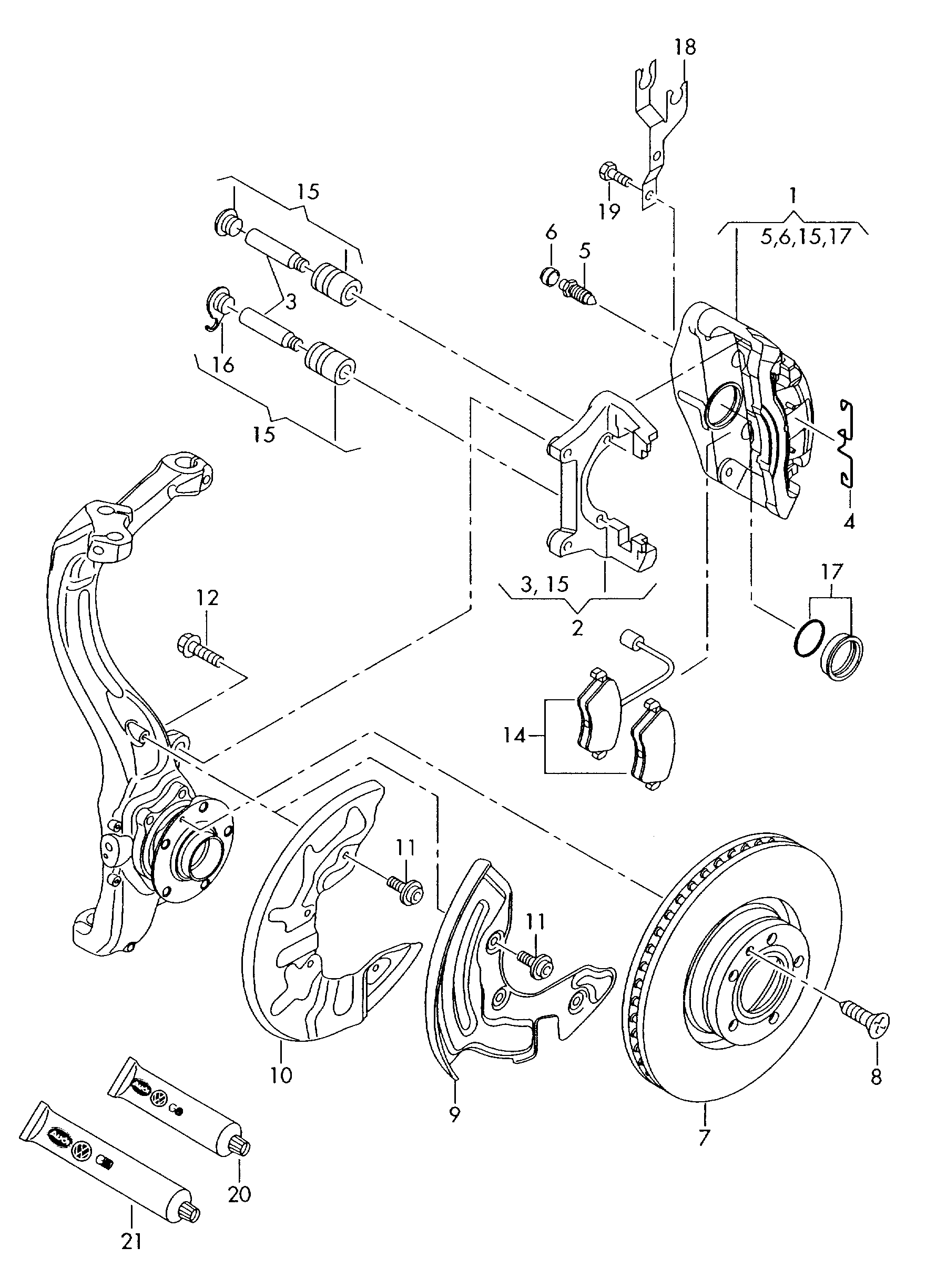 Seat 4B0615123A - Brake Caliper onlydrive.pro