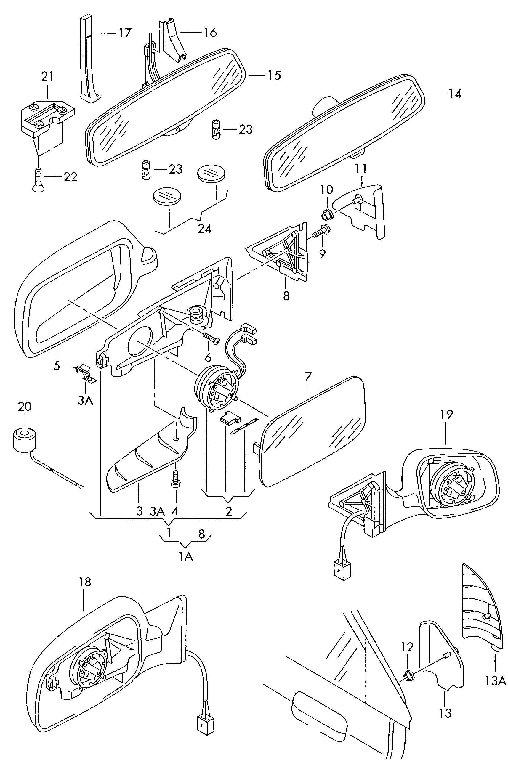 VAG 8D0857535AJ - Зеркальное стекло, наружное зеркало onlydrive.pro