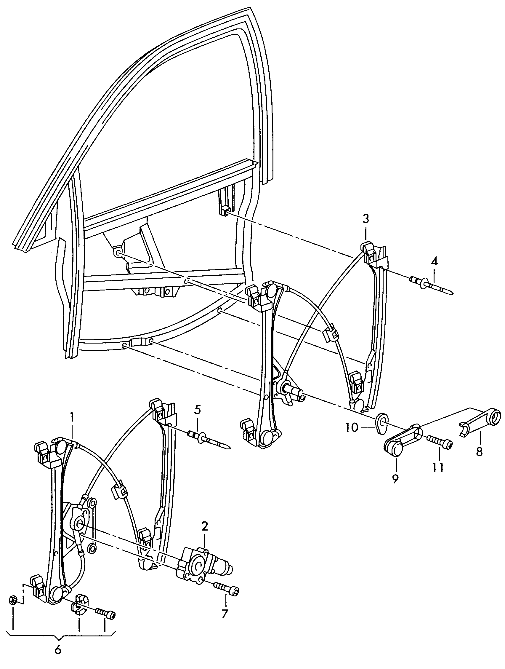 VW 4B0837461C - Stikla pacelšanas mehānisms onlydrive.pro