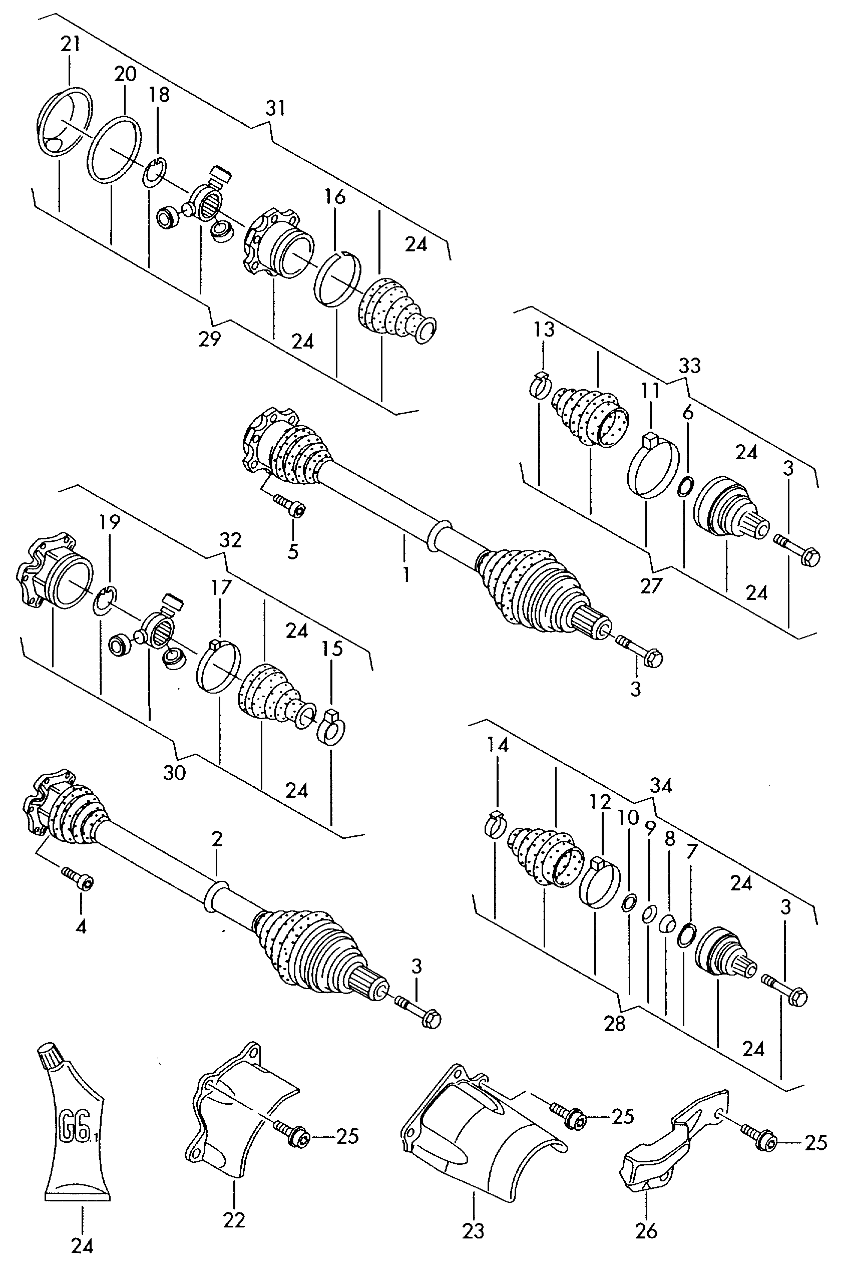 Seat 8E0 498 099D - Шарнирный комплект, ШРУС, приводной вал onlydrive.pro