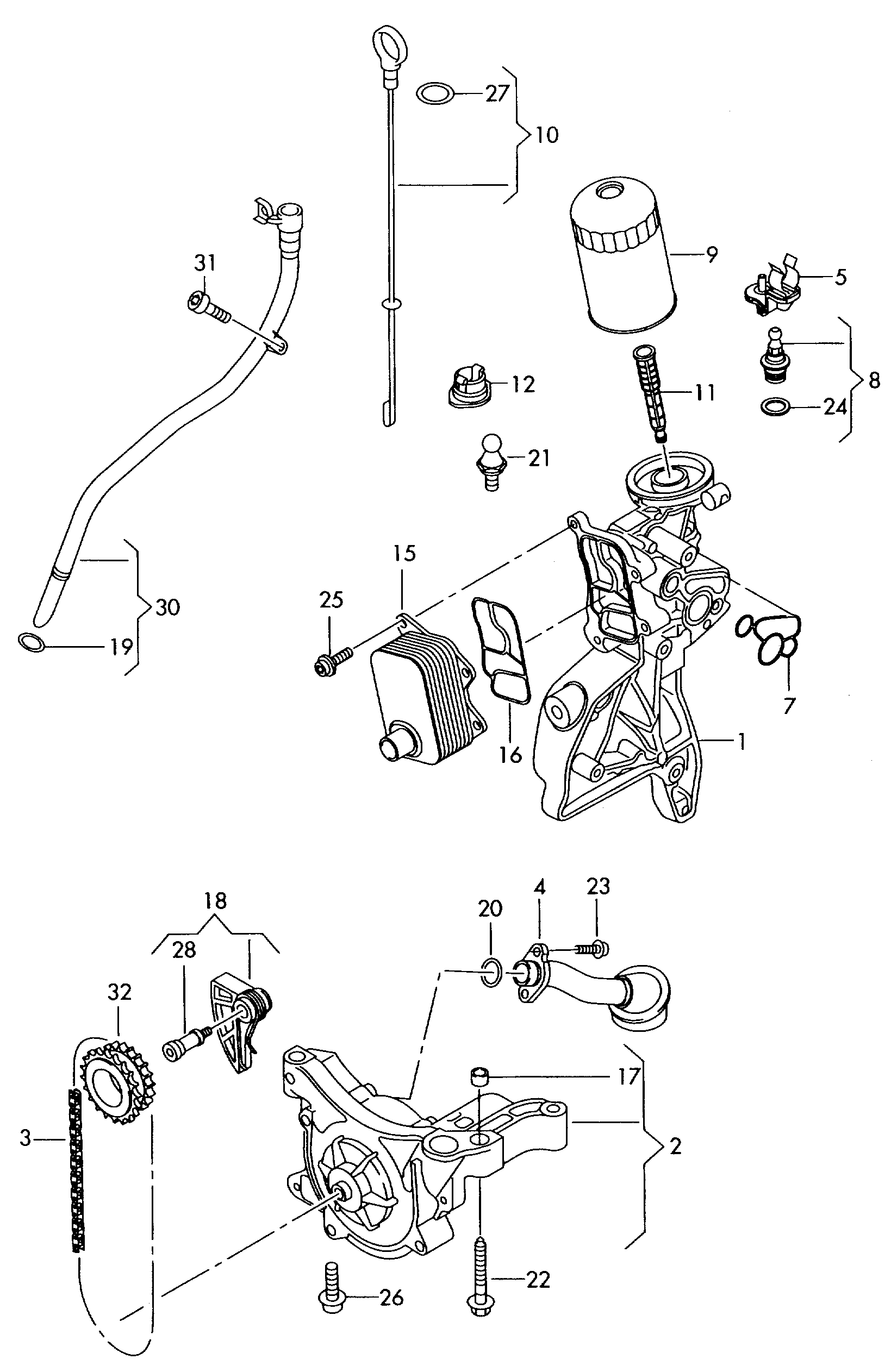 Skoda 06H 115 225 N - Chain Set, oil pump drive onlydrive.pro