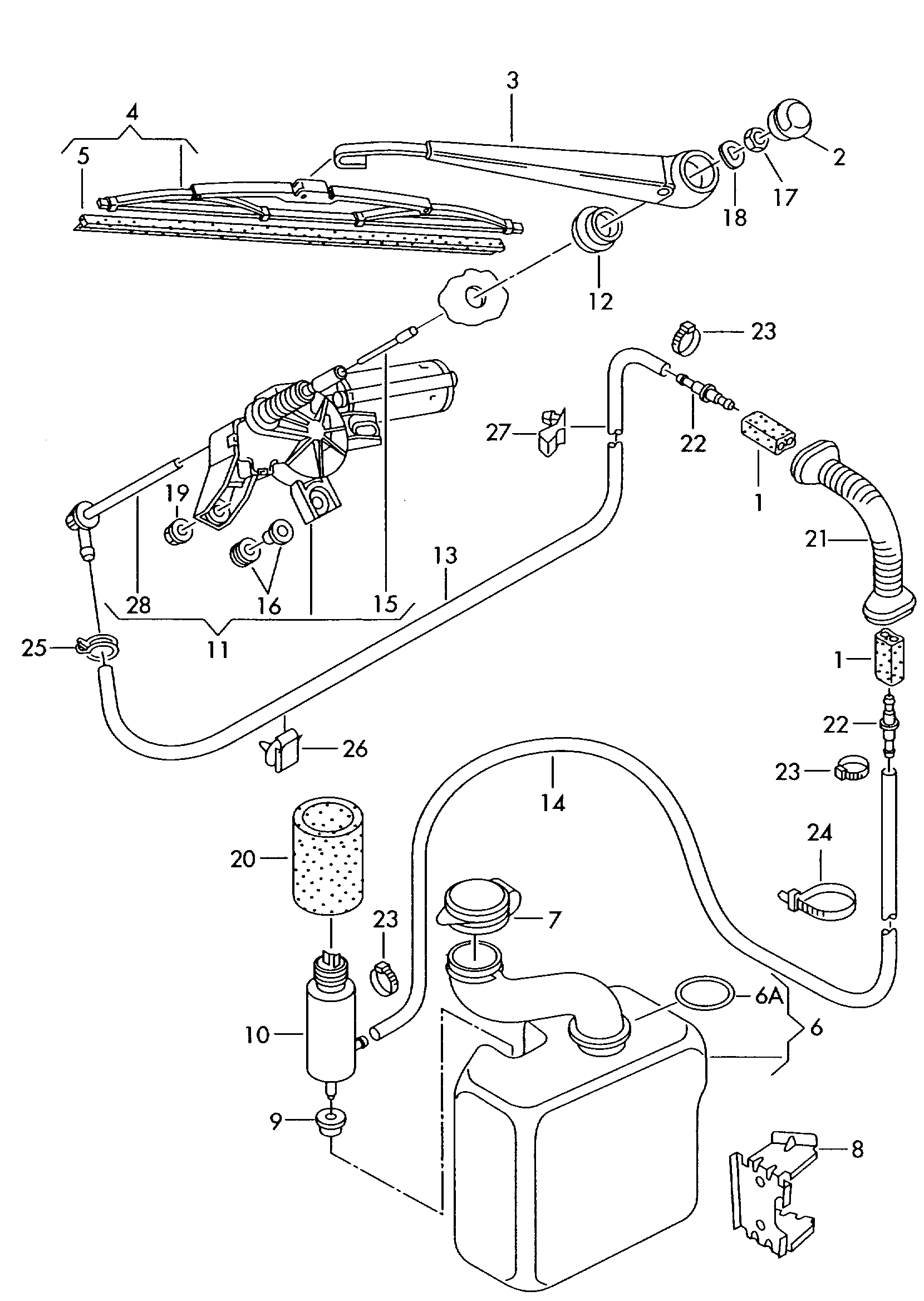 VW 4A0 955 651 - Water Pump, window cleaning onlydrive.pro