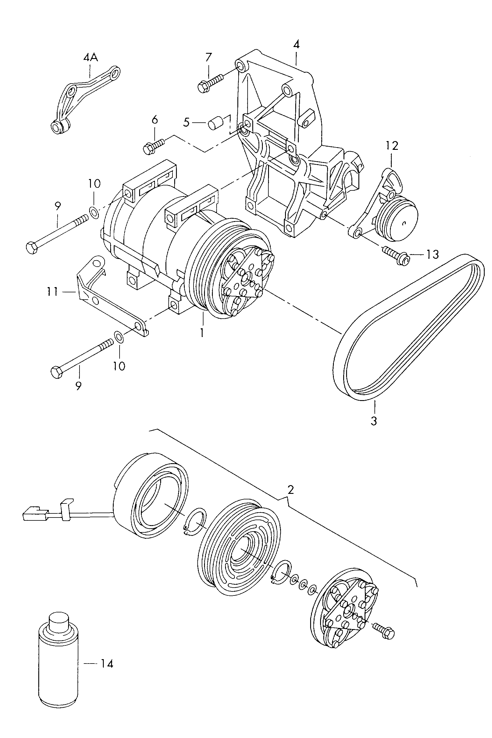 VW 8D0260805F - A/C compressor with electro-magnetic coupling onlydrive.pro