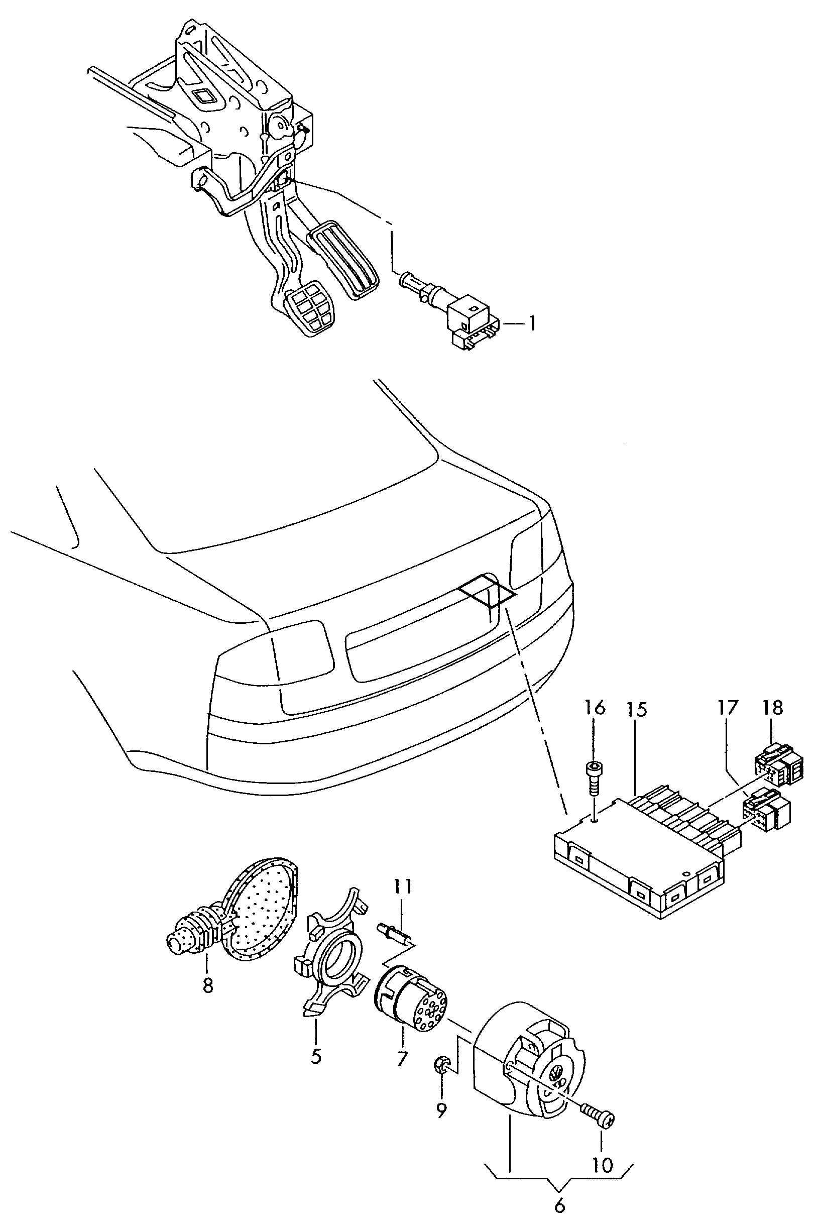 VW 7L6 945 511 - Brake Light Switch / Clutch onlydrive.pro