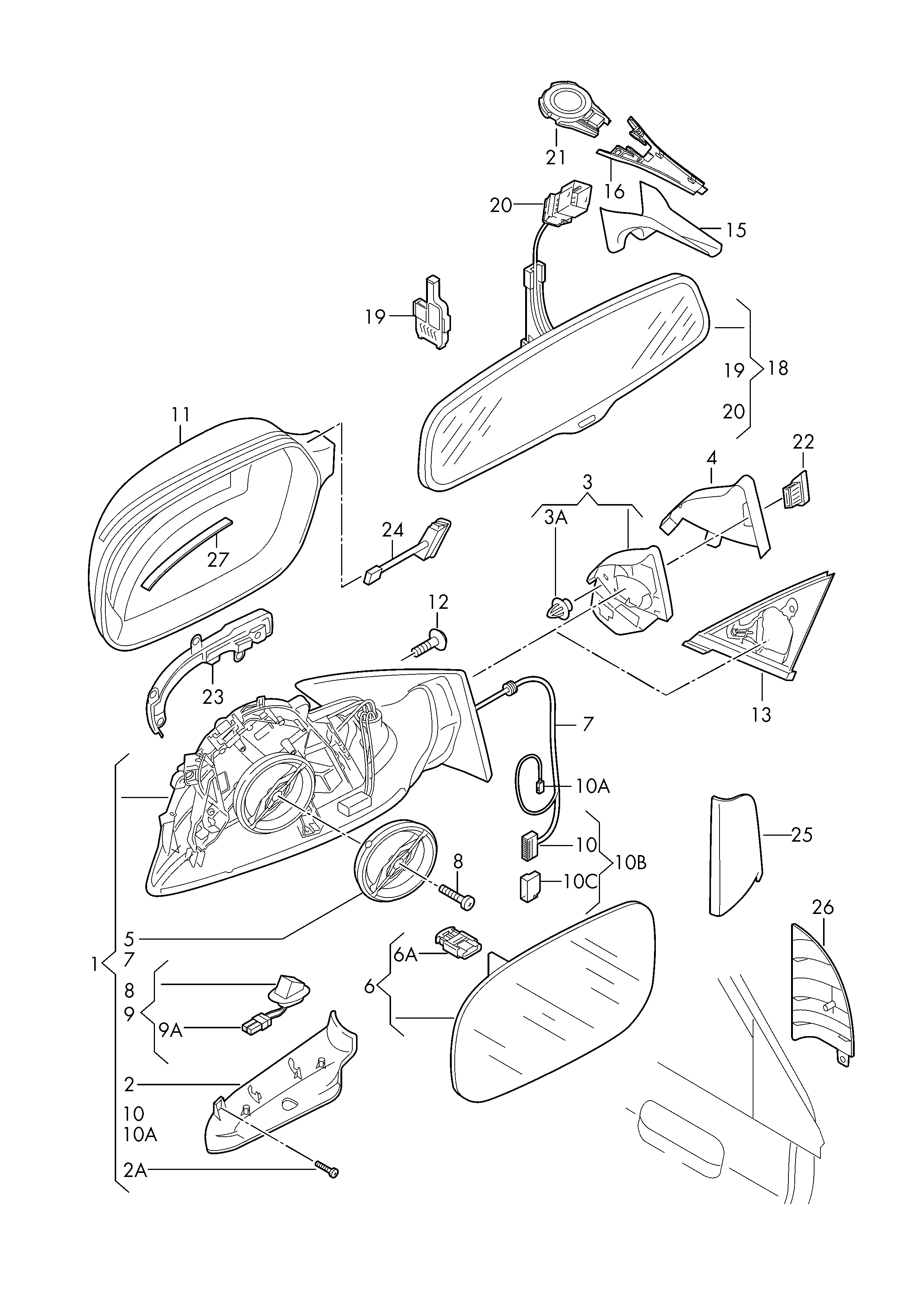 VAG 4F0 857 535 AF - Наружное зеркало onlydrive.pro