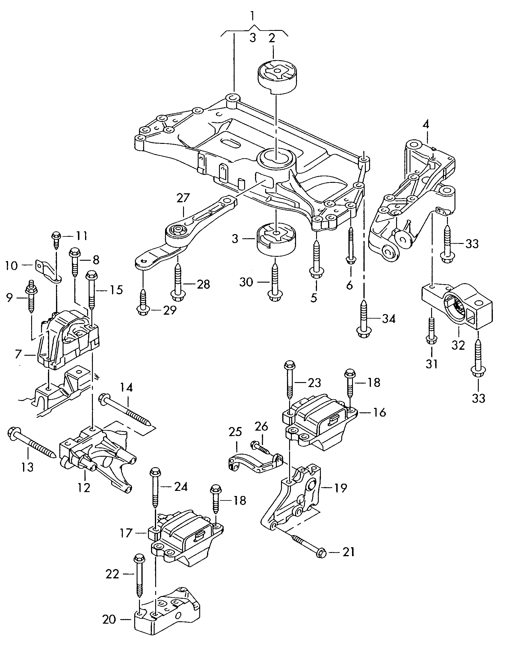 Skoda 1K0 199 868 A - Piekare, Pārnesumkārba onlydrive.pro