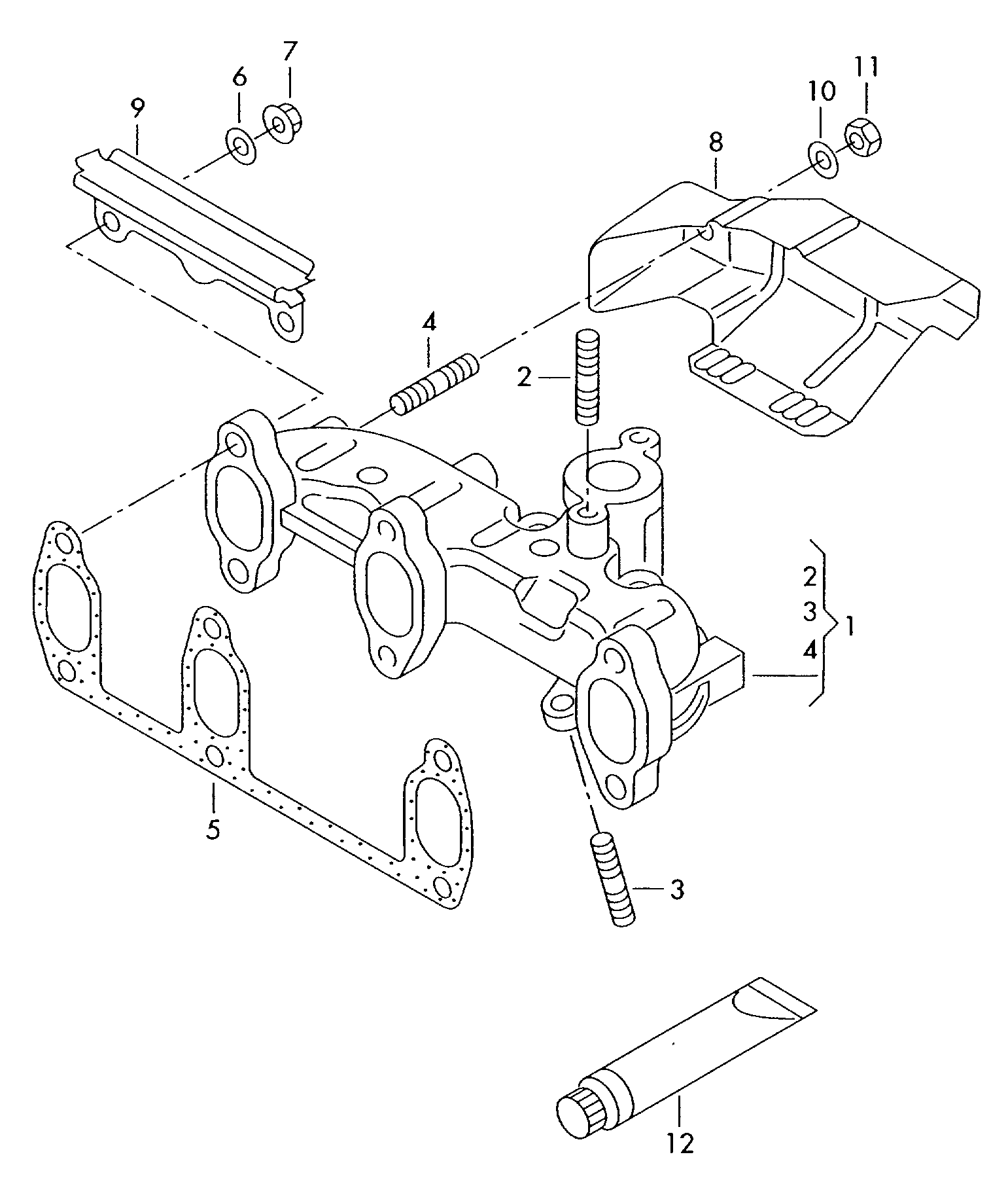 Seat 045253031 - Mounting Kit, exhaust manifold onlydrive.pro