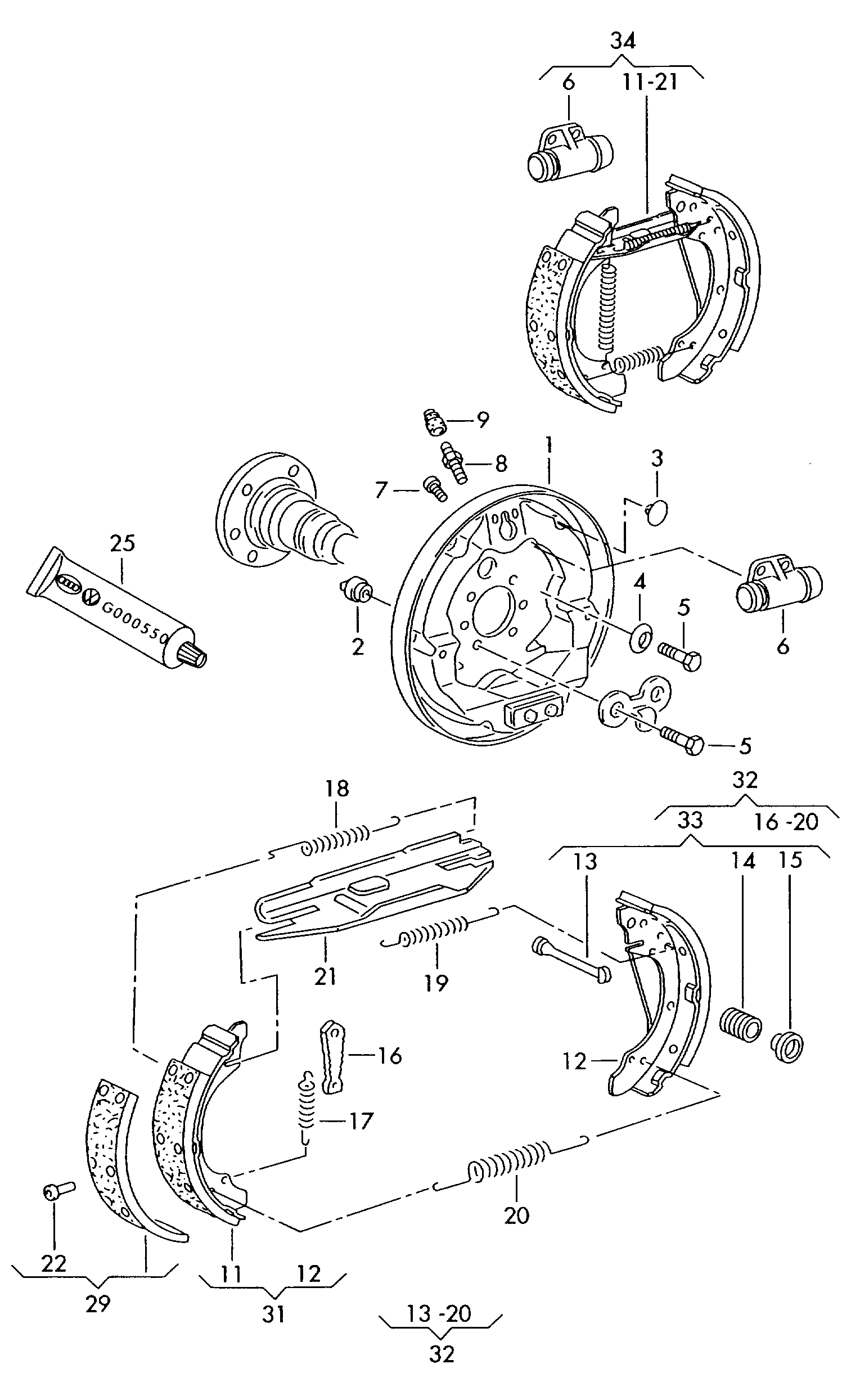 Seat 1H0 609 527 D - Brake Shoe Set onlydrive.pro