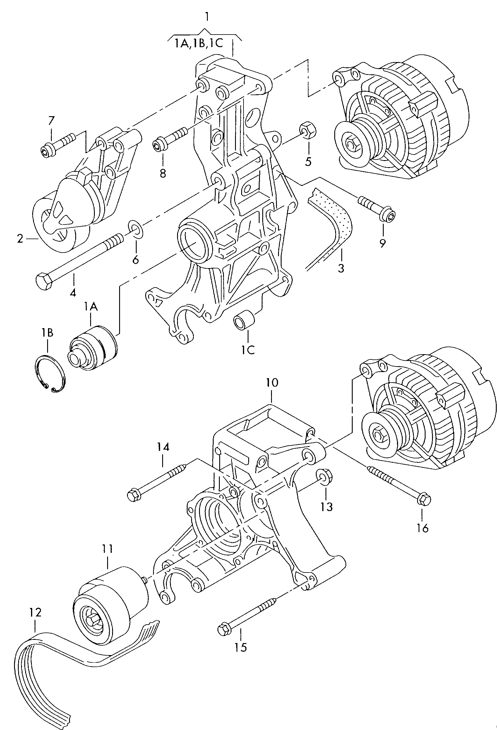 VAG 028903137AR - Connecting and mounting parts for alternator: 1 pcs. onlydrive.pro