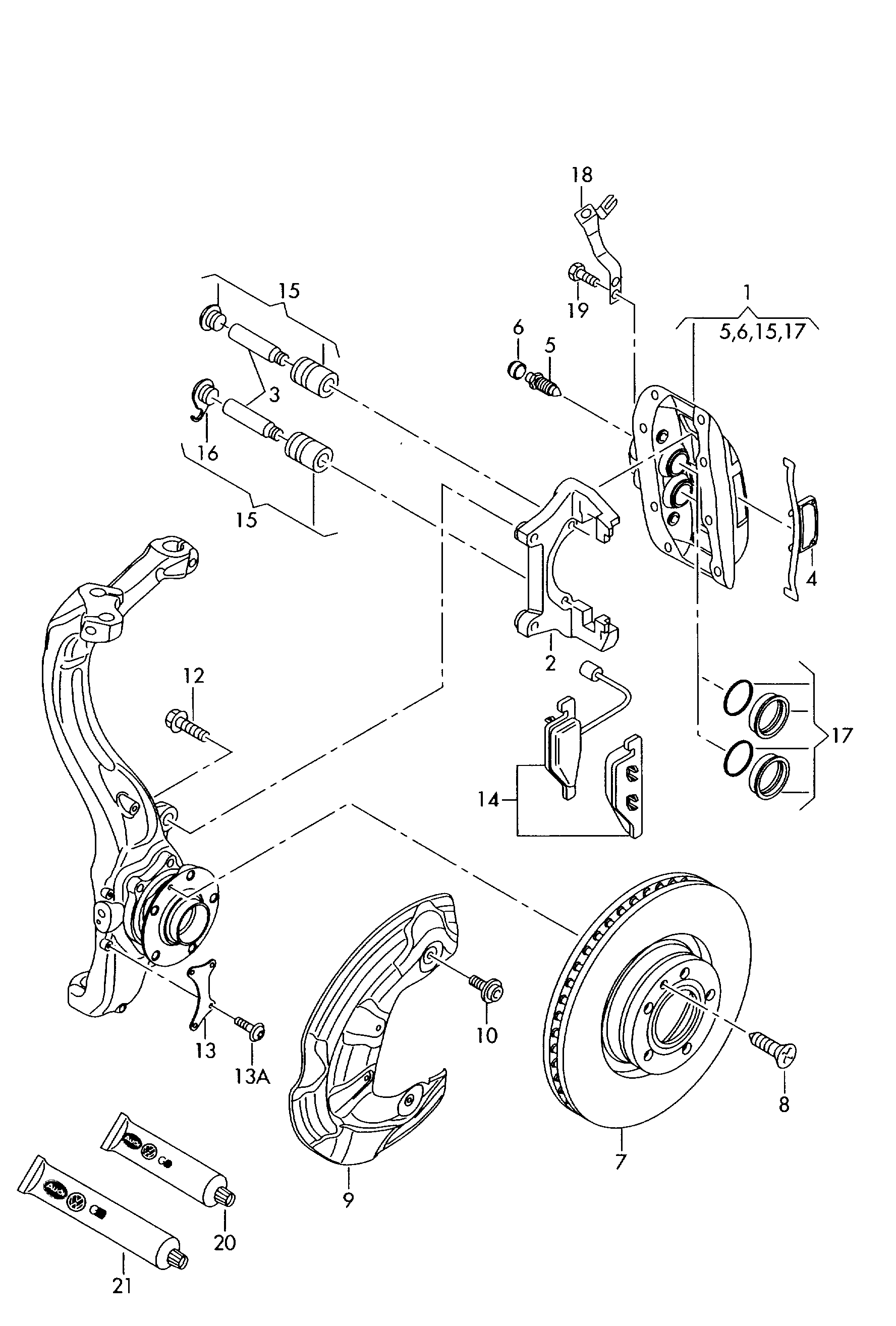 VAG 4E0 698 151 J - Brake Pad Set, disc brake onlydrive.pro