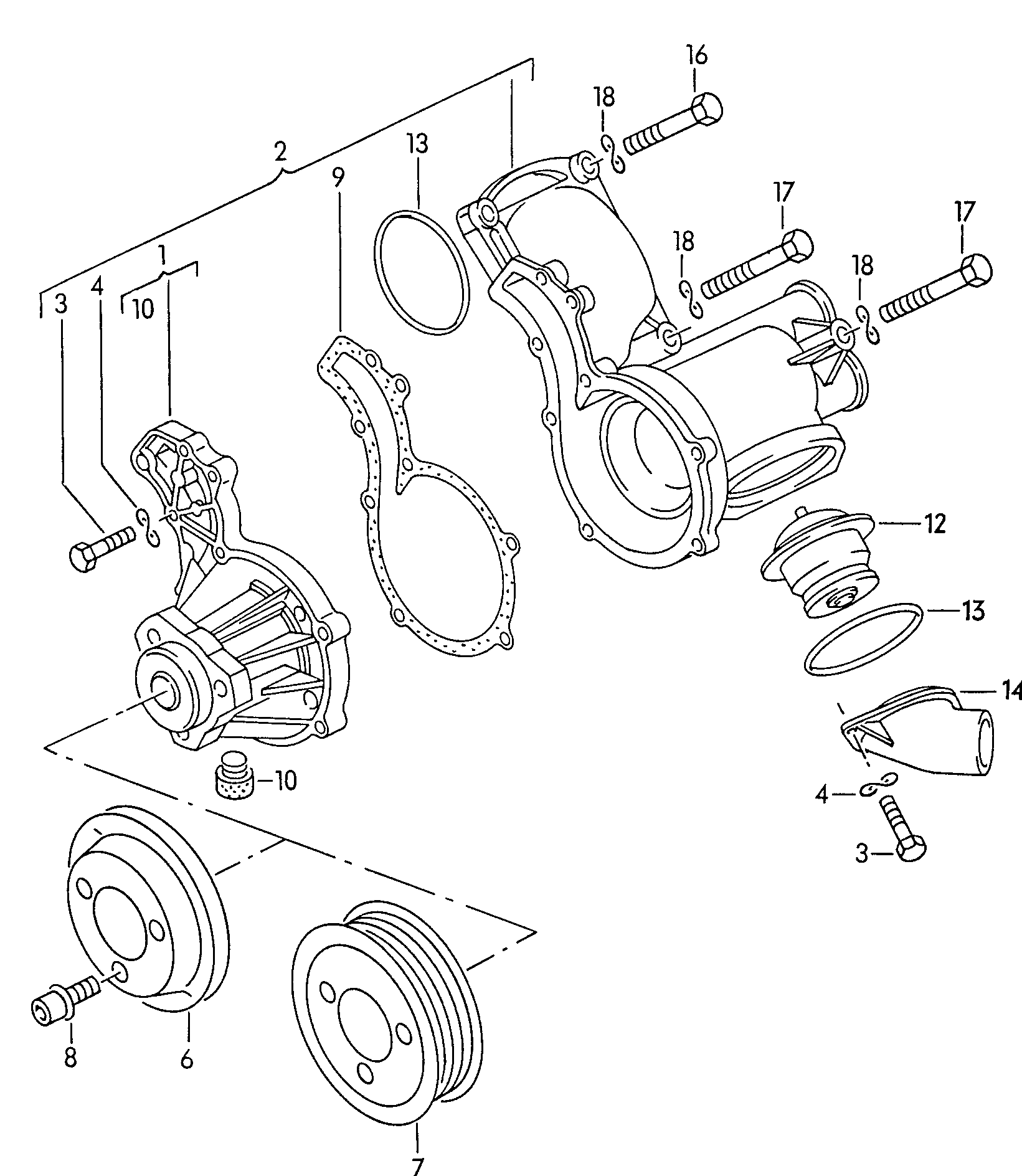 VAG 056 121 113 D - Coolant thermostat / housing onlydrive.pro