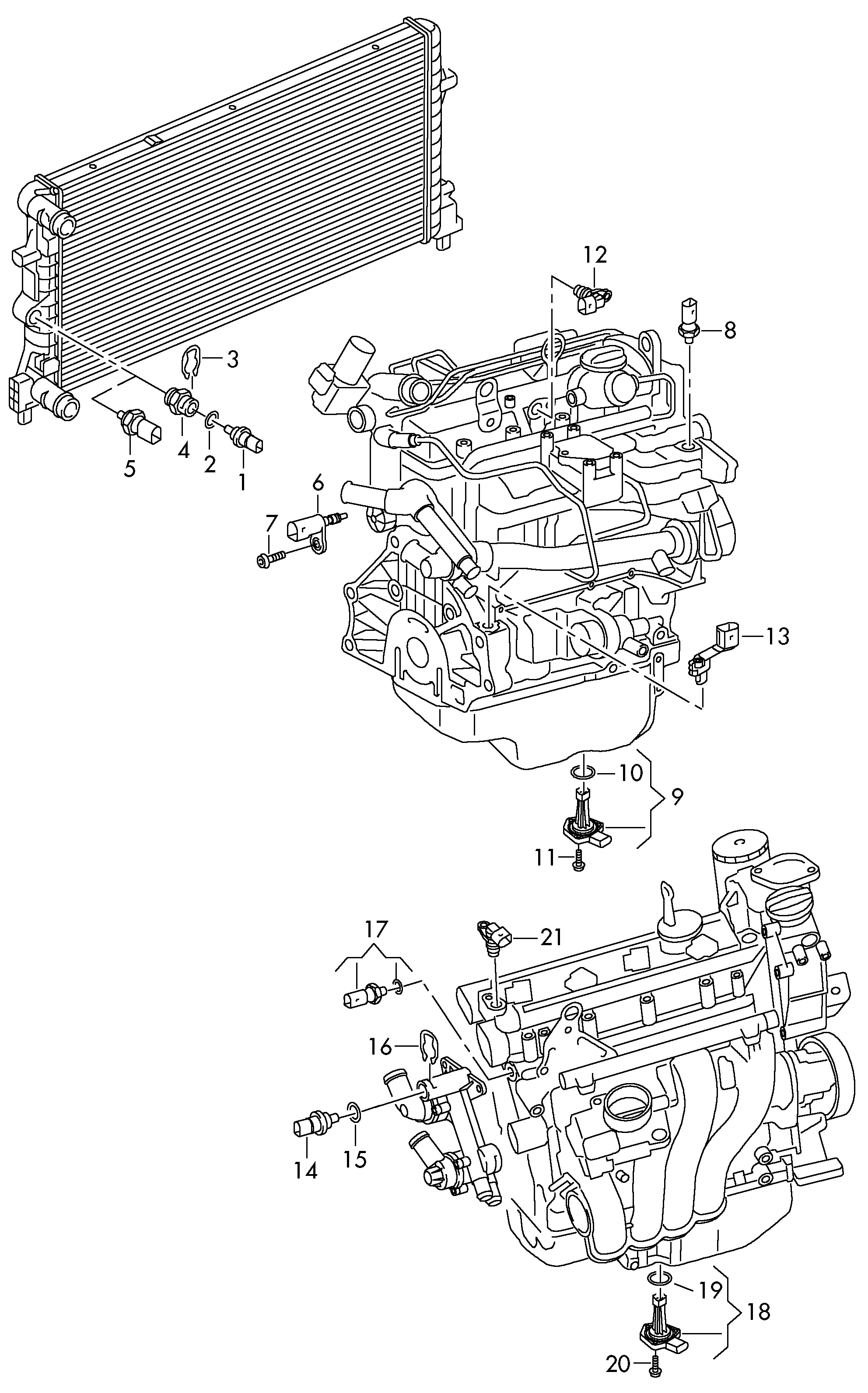 VAG 6R0 919 501 - Switches and senders on engine: 1 pcs. onlydrive.pro