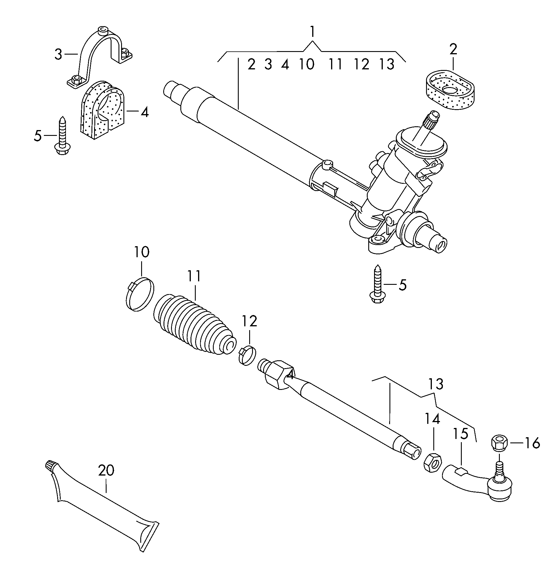 VW 6R0423803D - Vidinė skersinė vairo trauklė onlydrive.pro