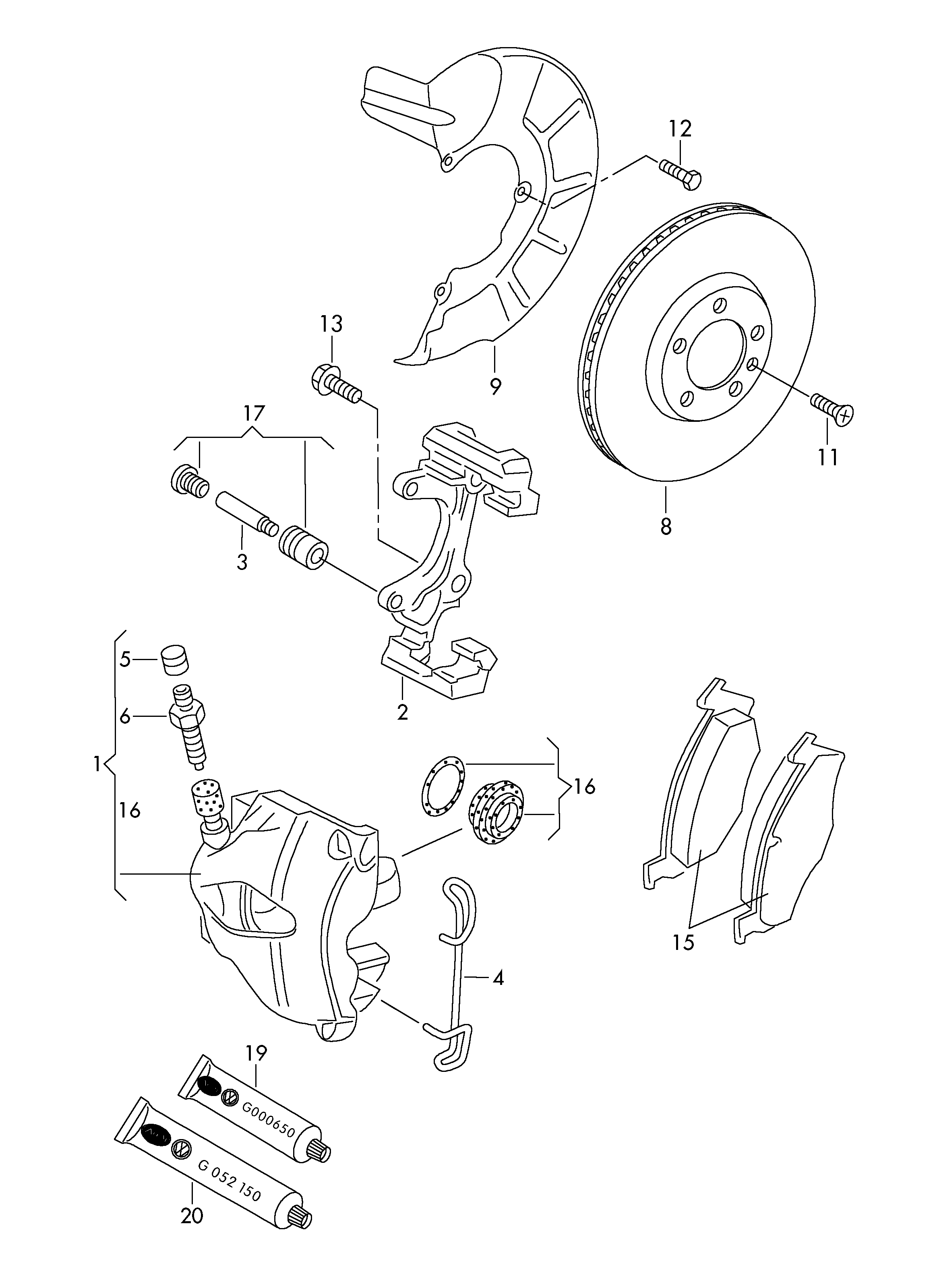 VW 1K0 698 471 B - Repair Kit, brake caliper onlydrive.pro