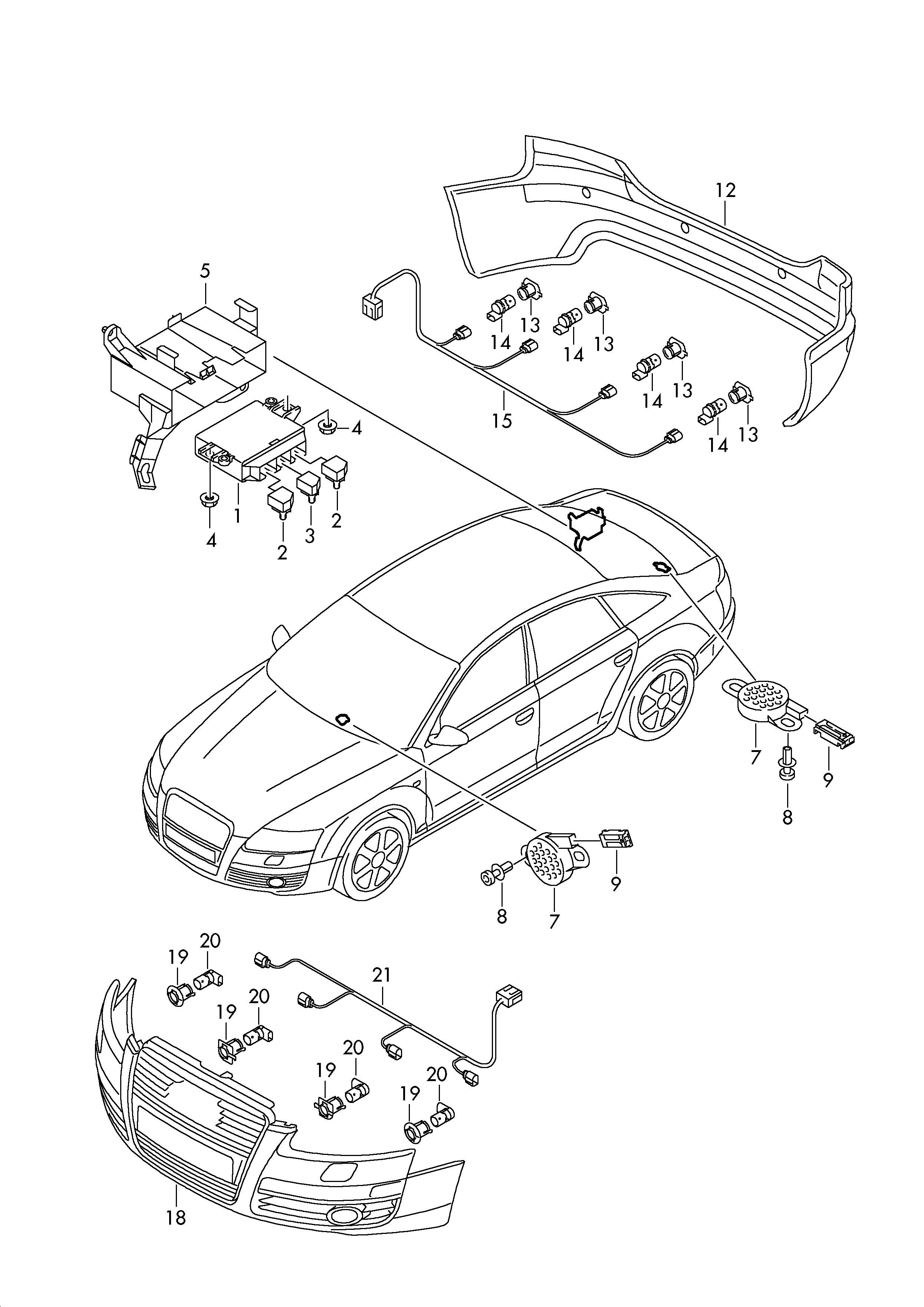 VAG 3C0 919 275P - Parking aid: 4 pcs. onlydrive.pro