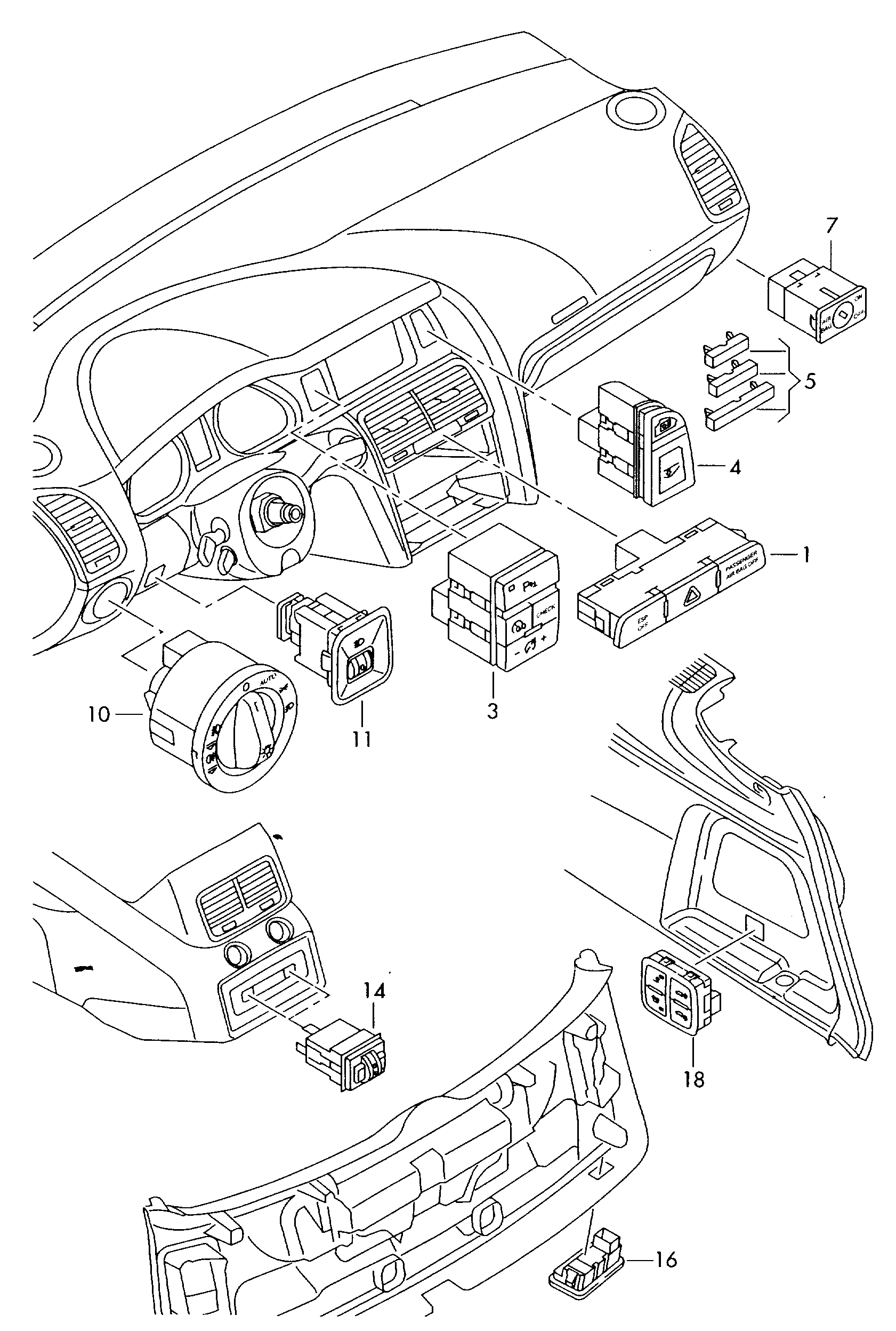 VW 4F1 941 531 E - Выключатель, головной свет onlydrive.pro